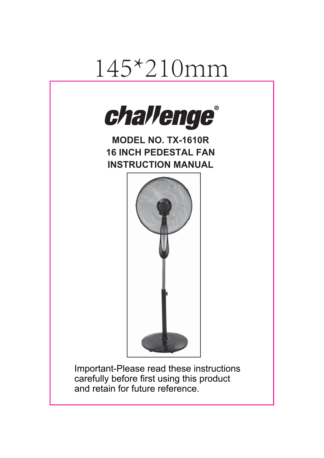 Challenge FS40-9HRA Instruction manual