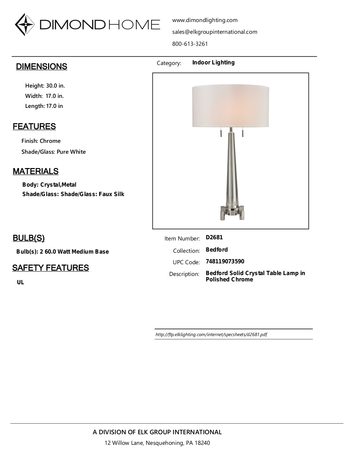 ELK Home D2681 User Manual