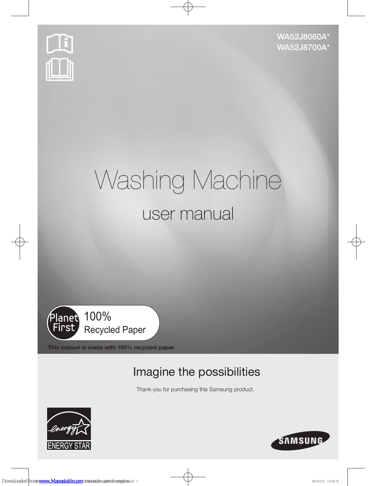 Samsung WA52J8060A, WA52J8700A User Manual