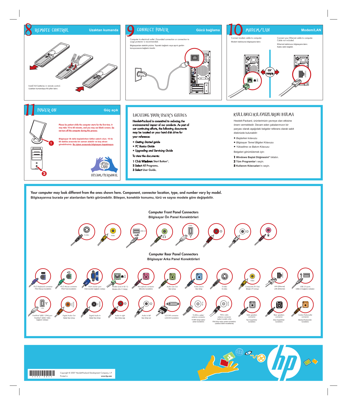 Hp PAVILION MEDIA CENTER M8100, PAVILION MEDIA CENTER M8000 User Manual