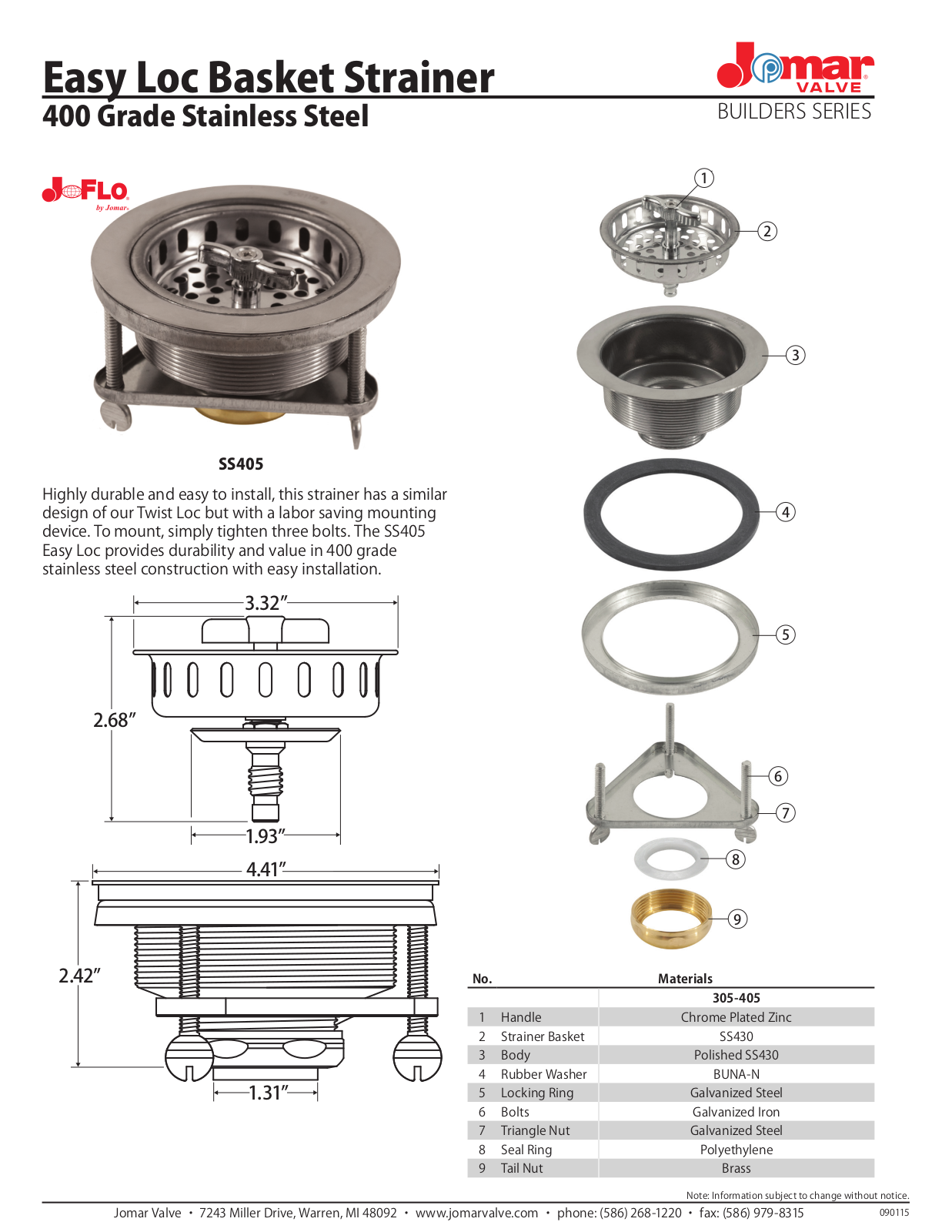 Jomar SS405 User Manual