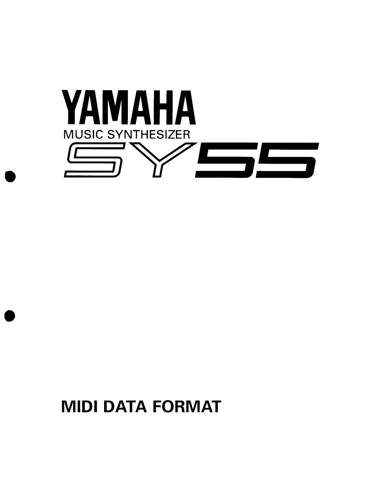 Yamaha SY55 User's Manual