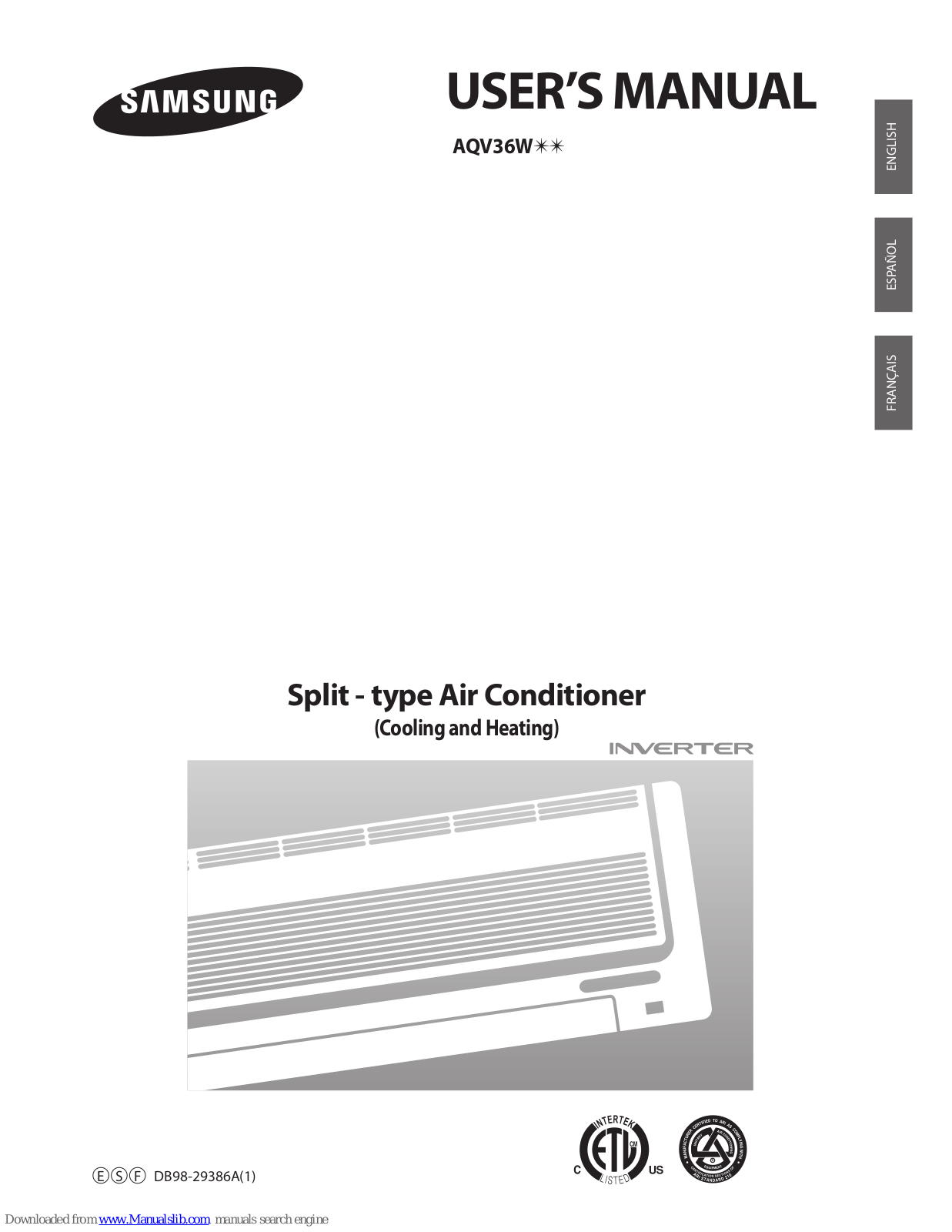 Samsung AQV36J, AQV36W Series User Manual