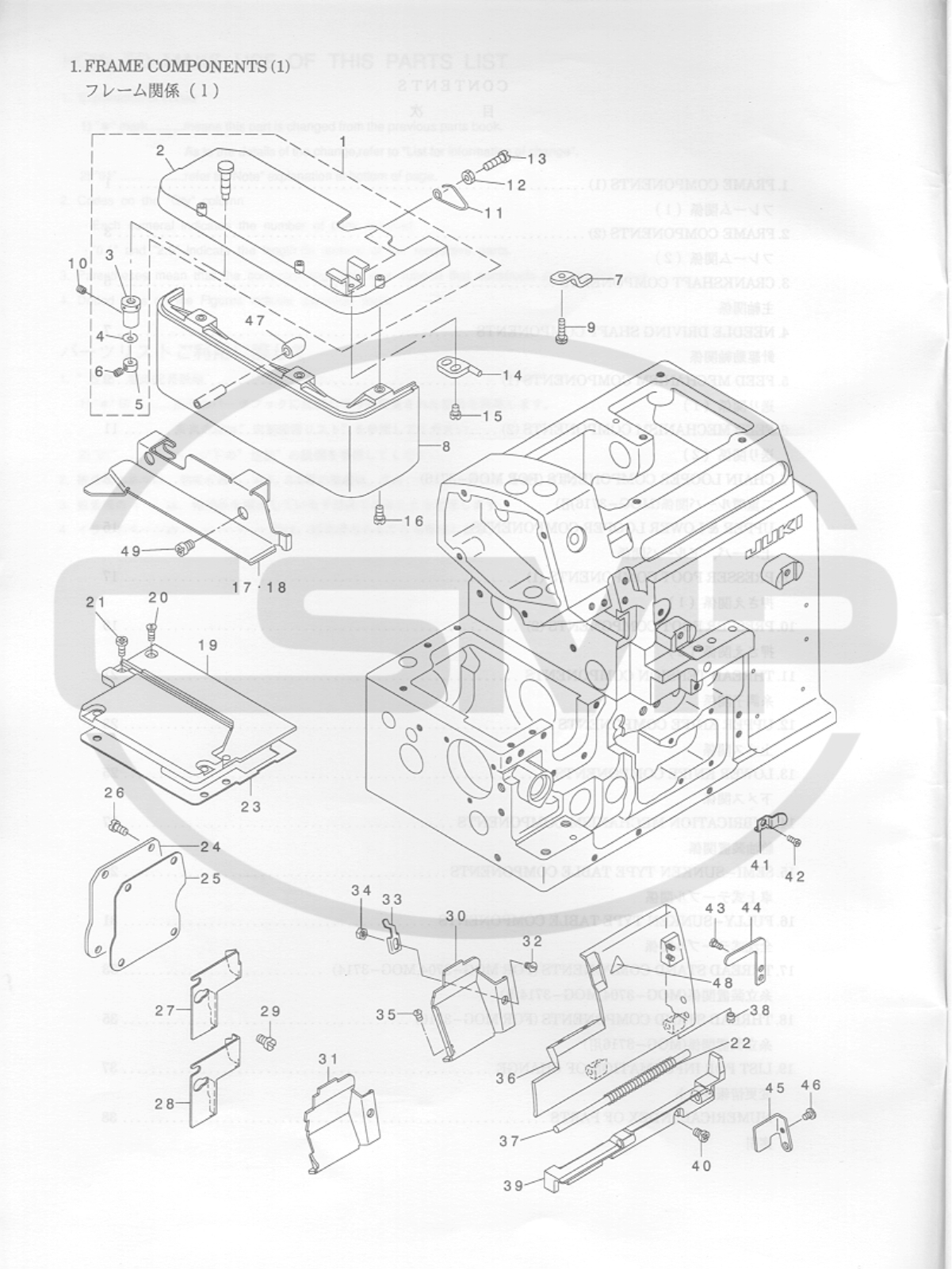 Juki MOG3704 Parts Book