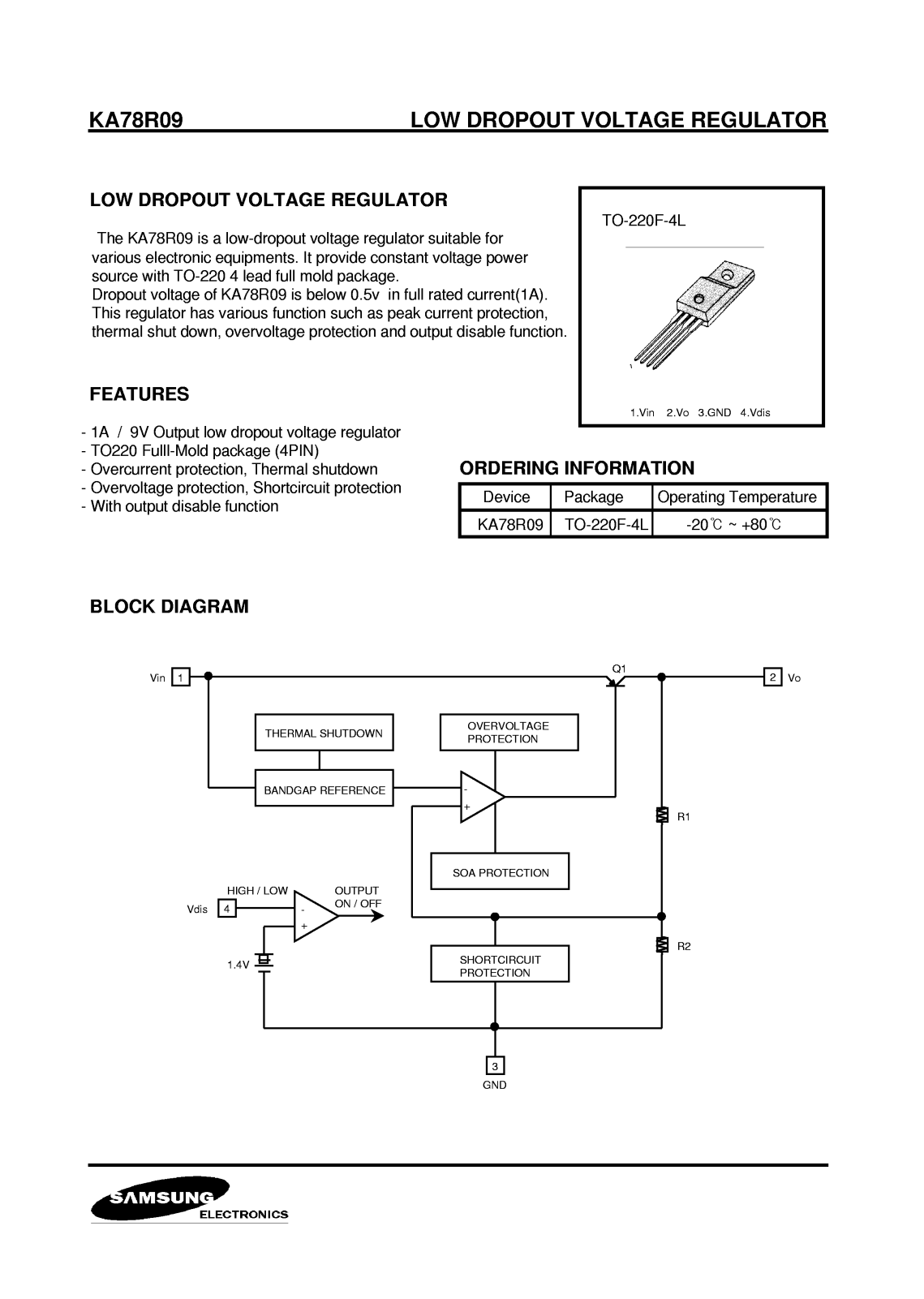 Samsung KA78R09 Datasheet