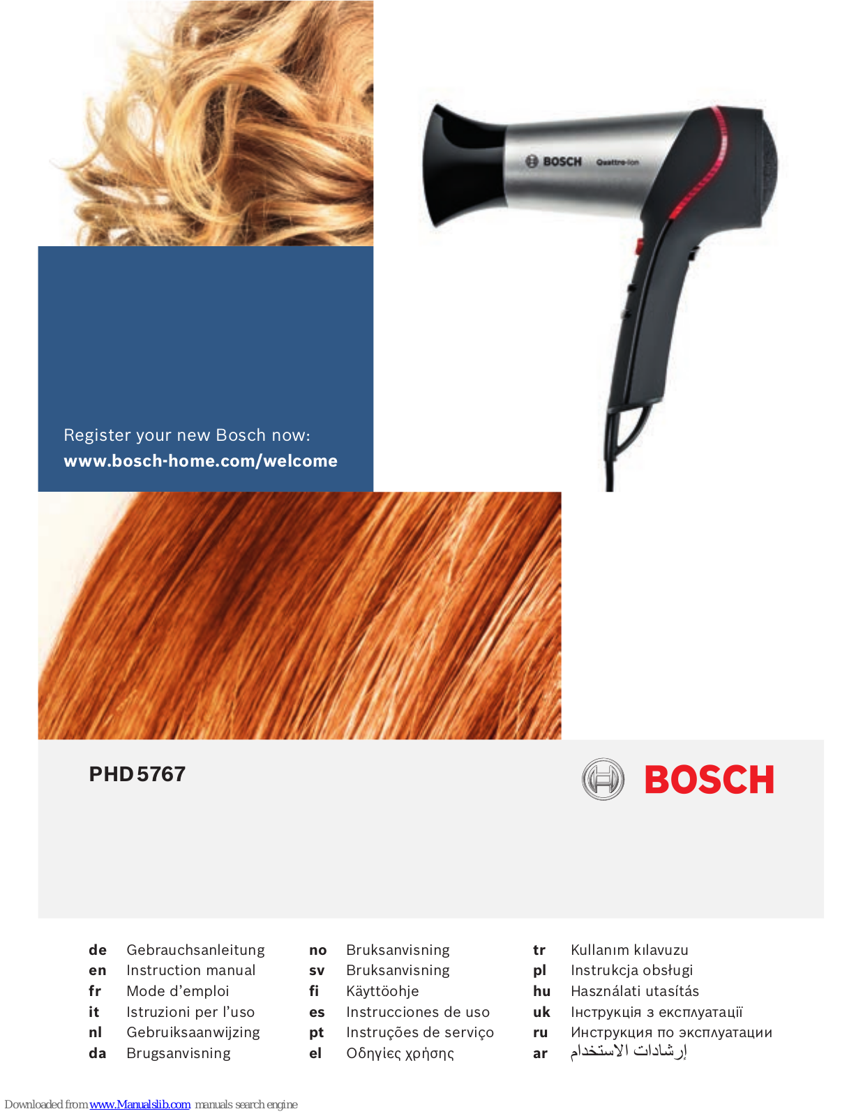 Bosch PHD 5767, PHD976, PHD996 Instruction Manual