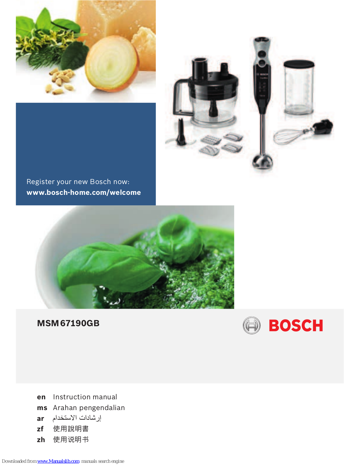 Bosch MSM67190GB Instruction Manual