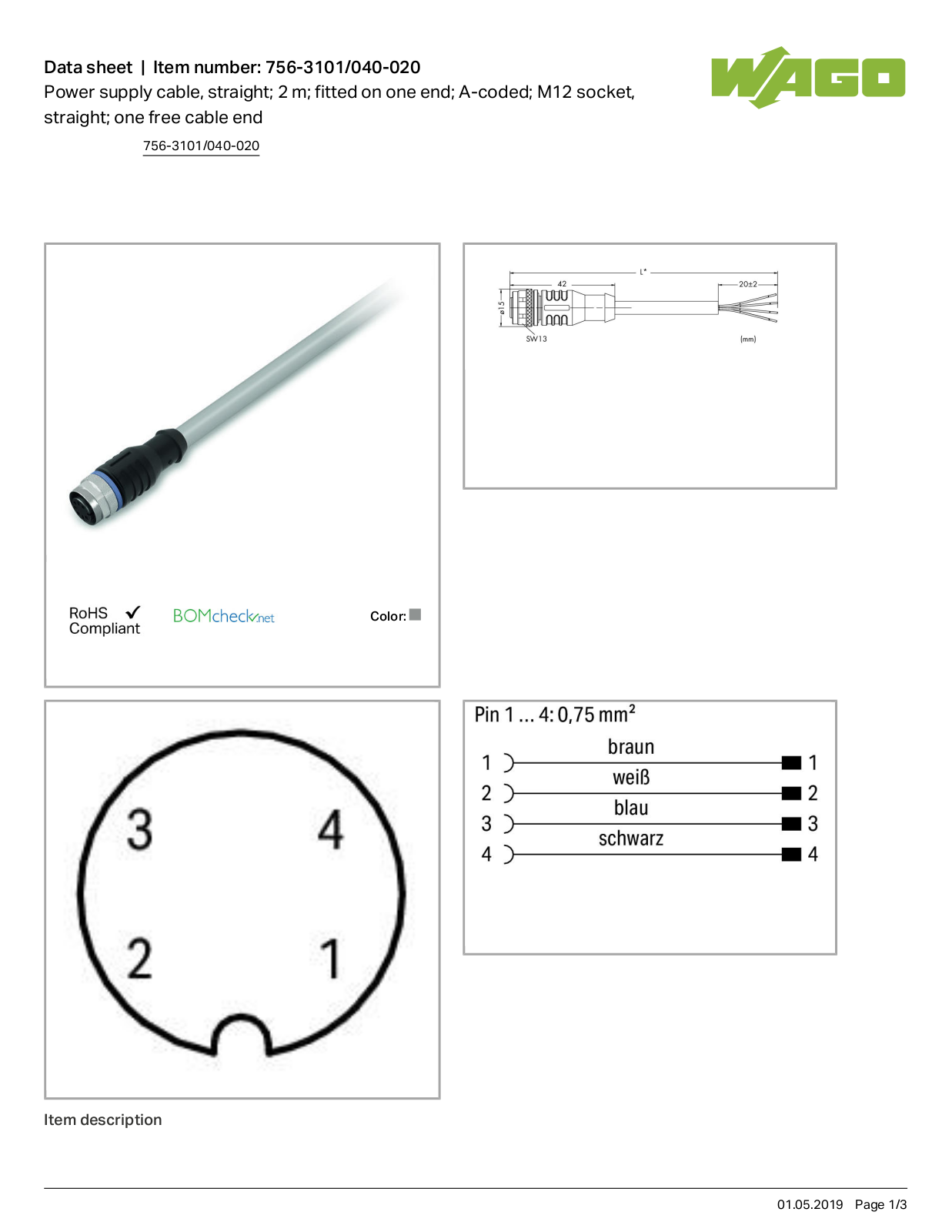 Wago 756-3101/040-020 Data Sheet