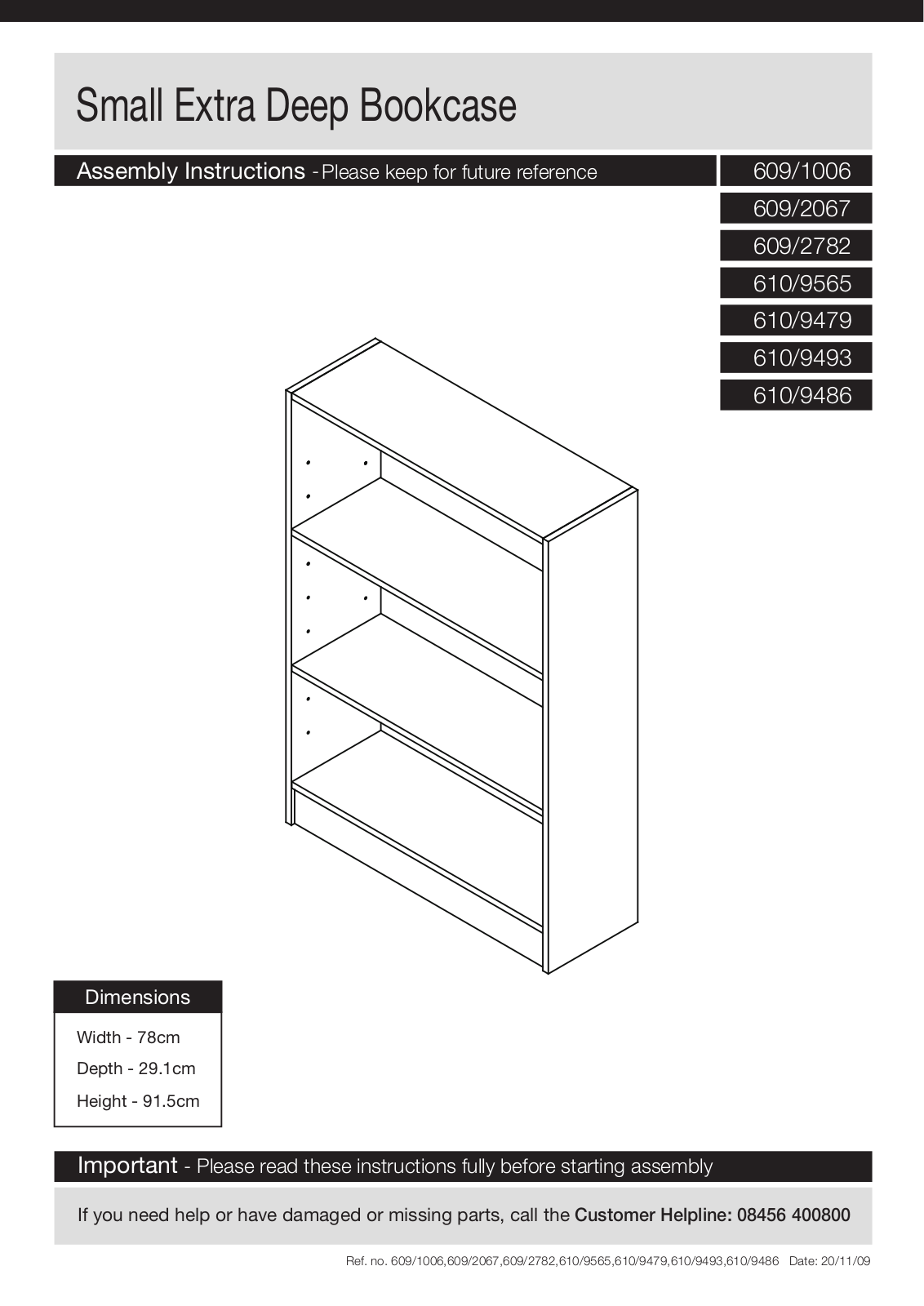 Argos 6109479 ASSEMBLY INSTRUCTIONS