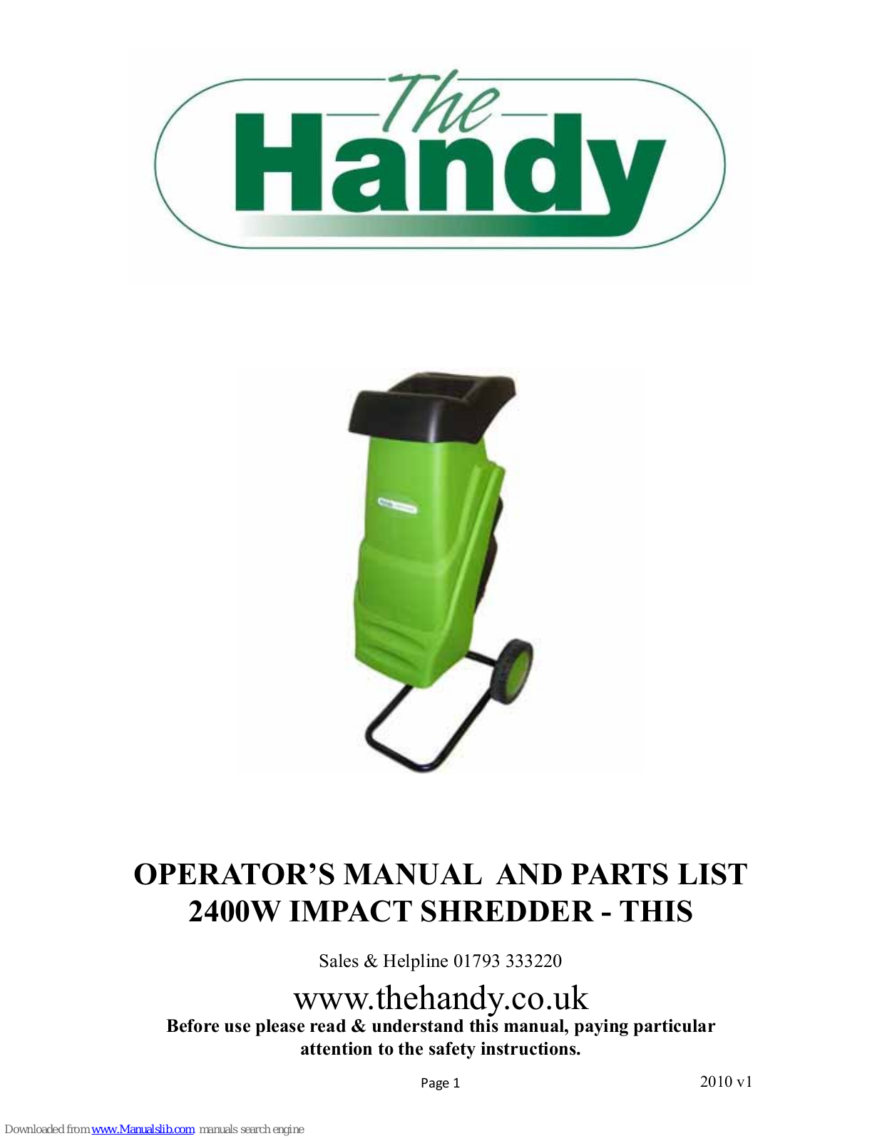 The Handy THIS Operator's Manual - ManualMachine.com