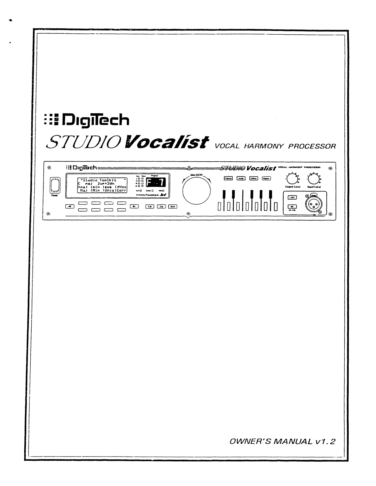 DigiTech STUDIO VOCALIST User Manual