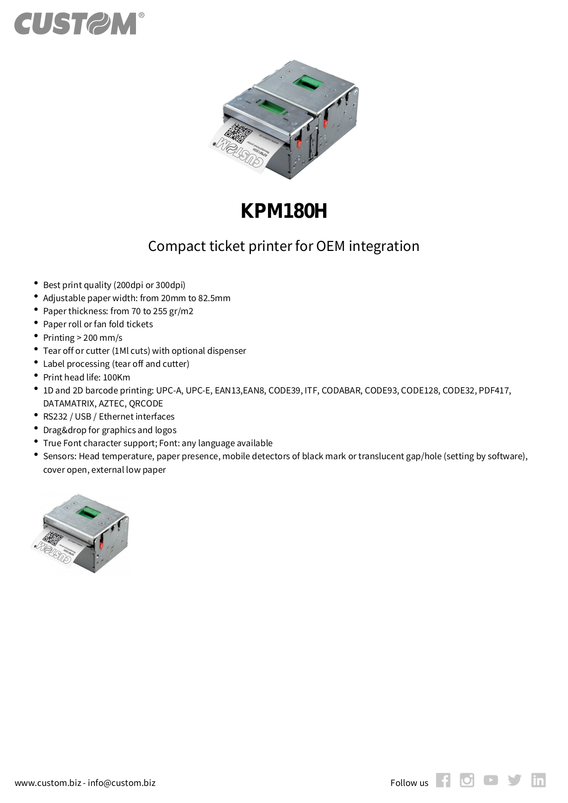 CUSTOM 915AH020300700 Product Data Sheet