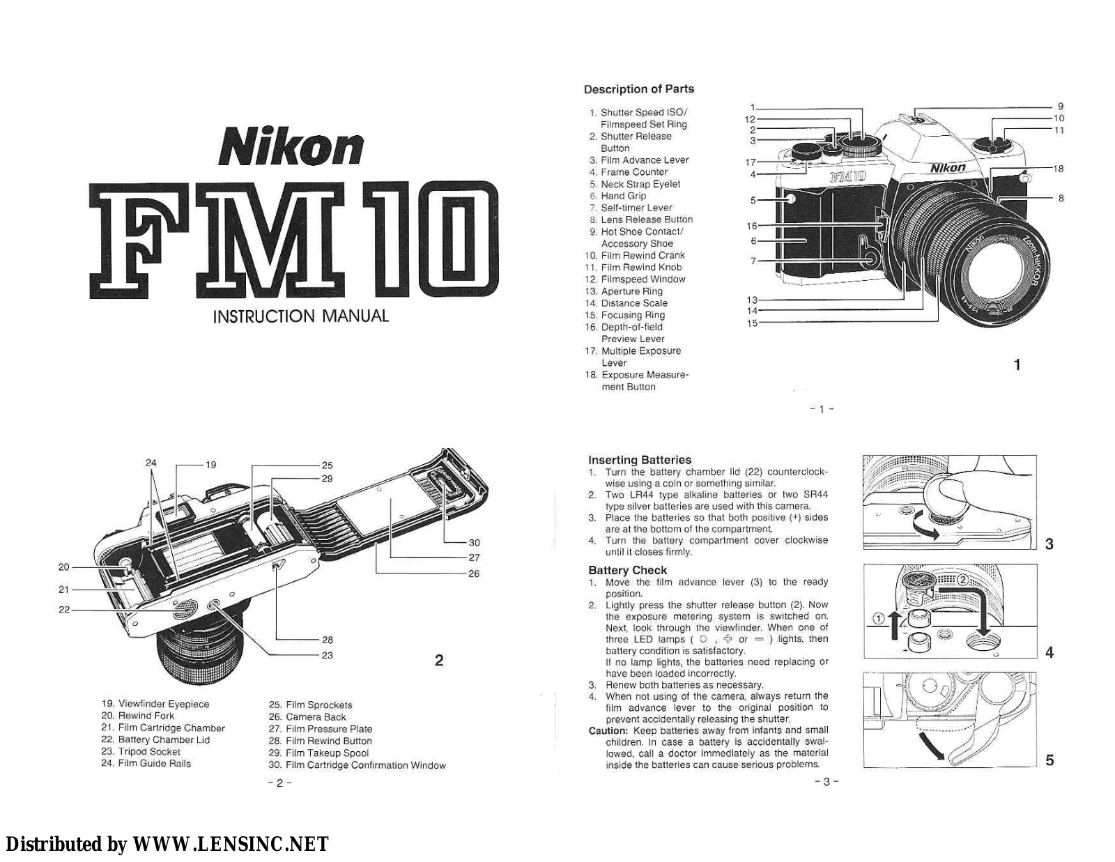 Nikon FM10 INSTRUCTION MANUAL