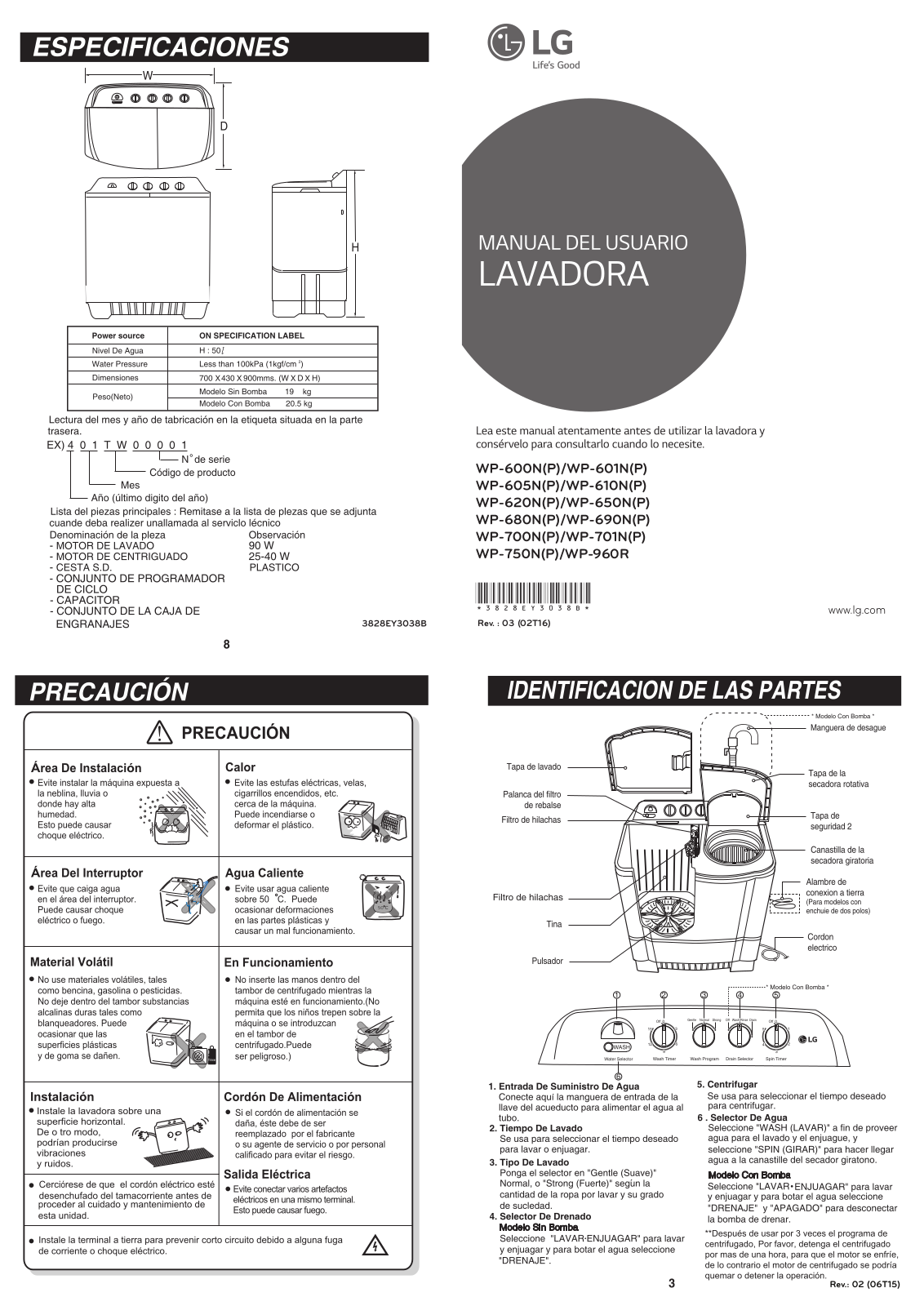 LG WP-960R Owner's Manual