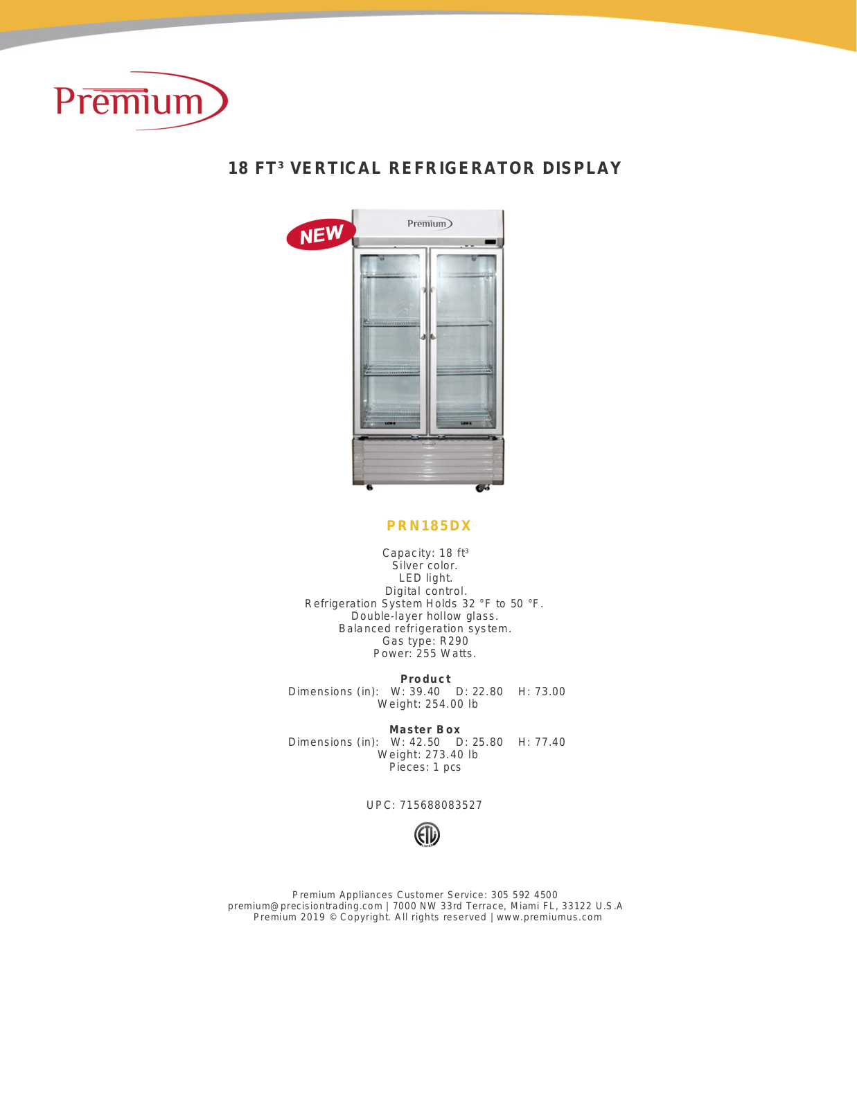 Premium PRNU1105 Specifications - ManualMachine.com