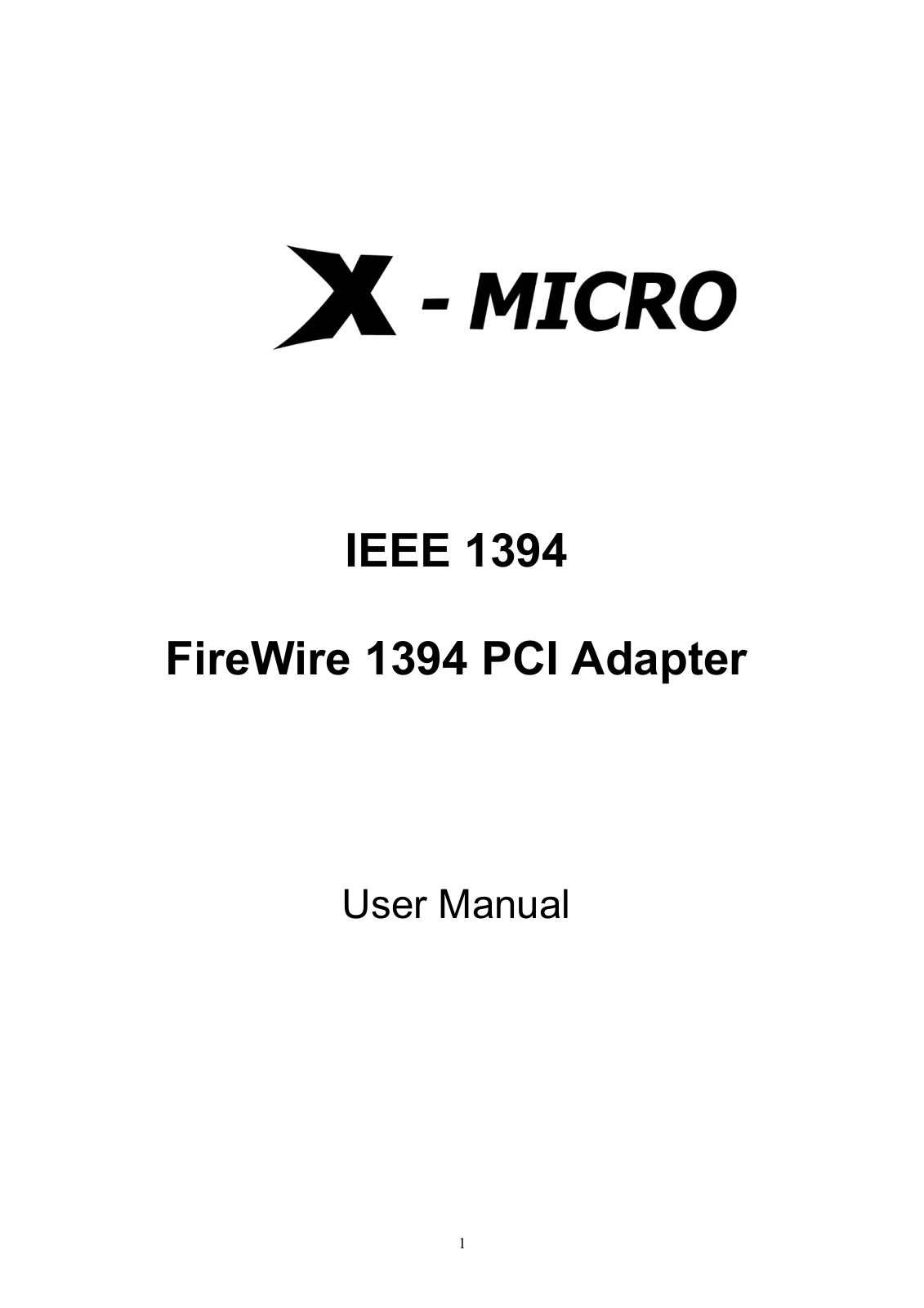X-Micro XM1394 User Manual - ManualMachine.com