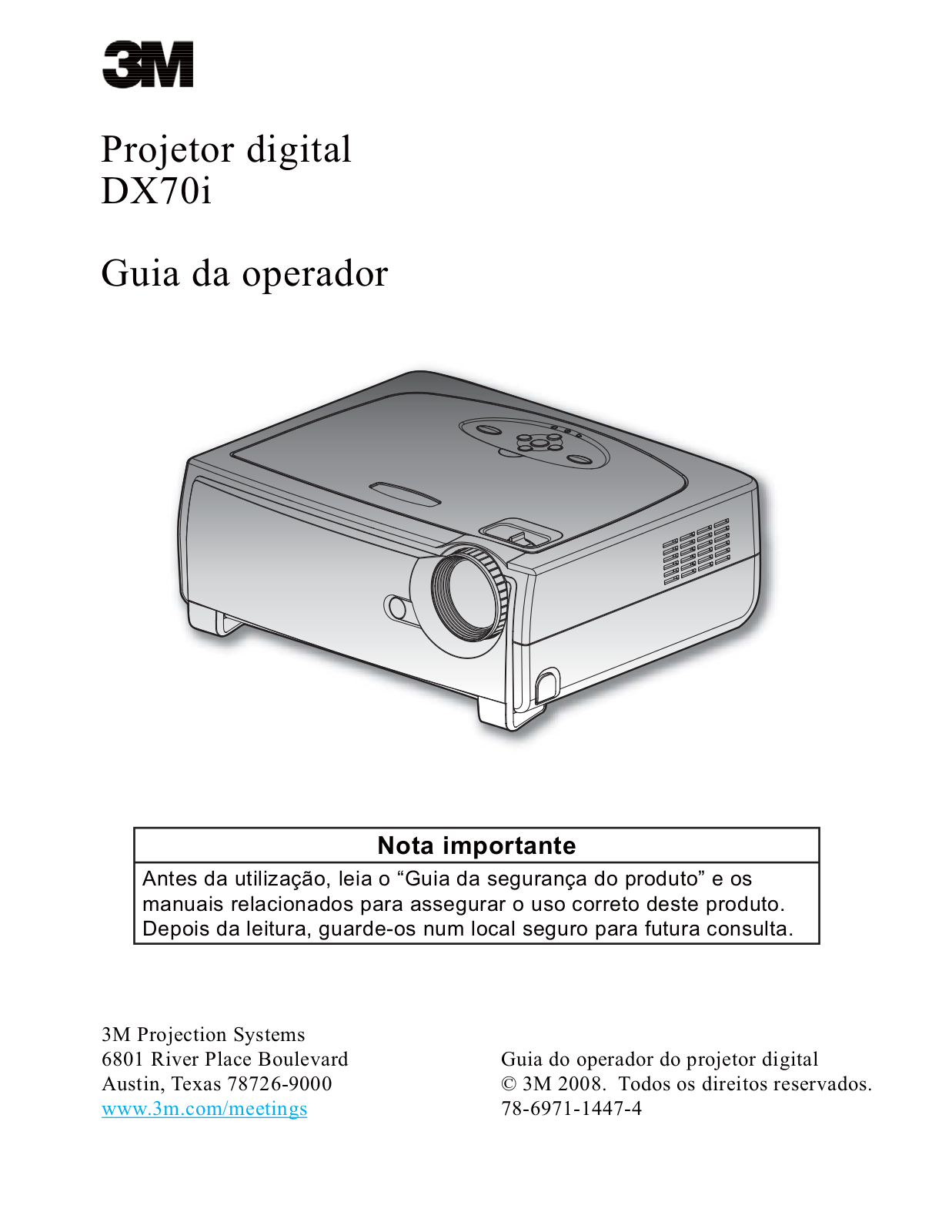 3M DX70i Operator Guide