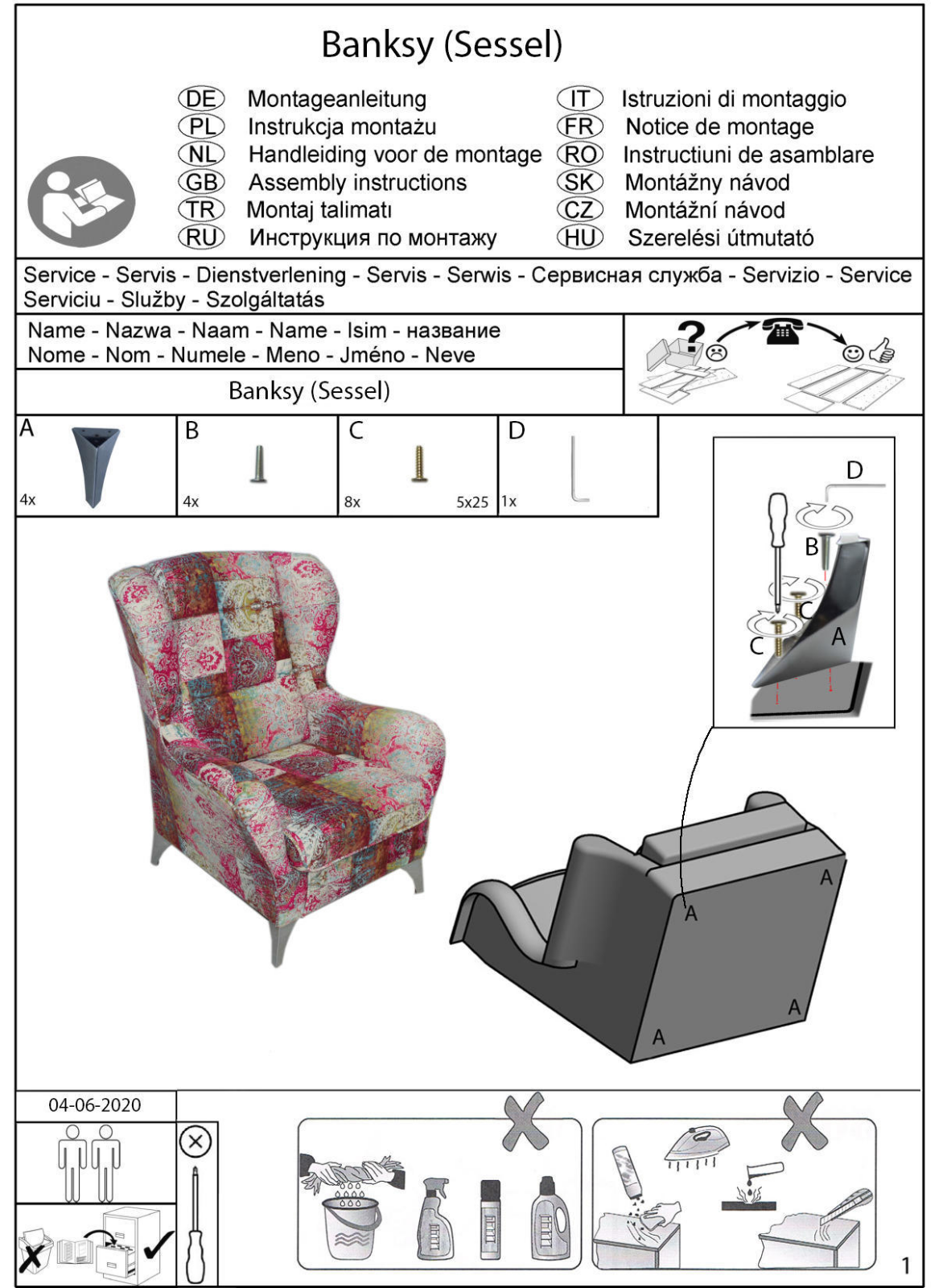 Home affaire Nicola Assembly instructions