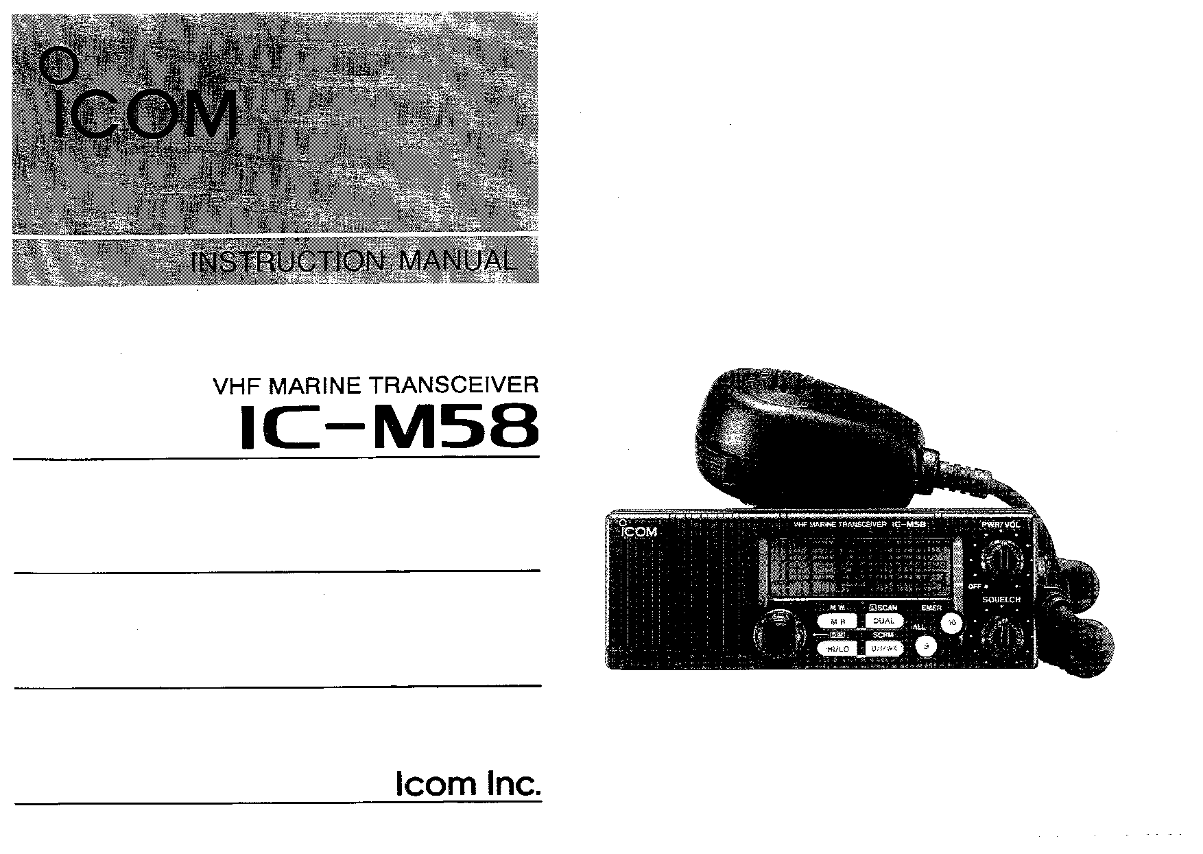 Icom IC-M58 User Manual