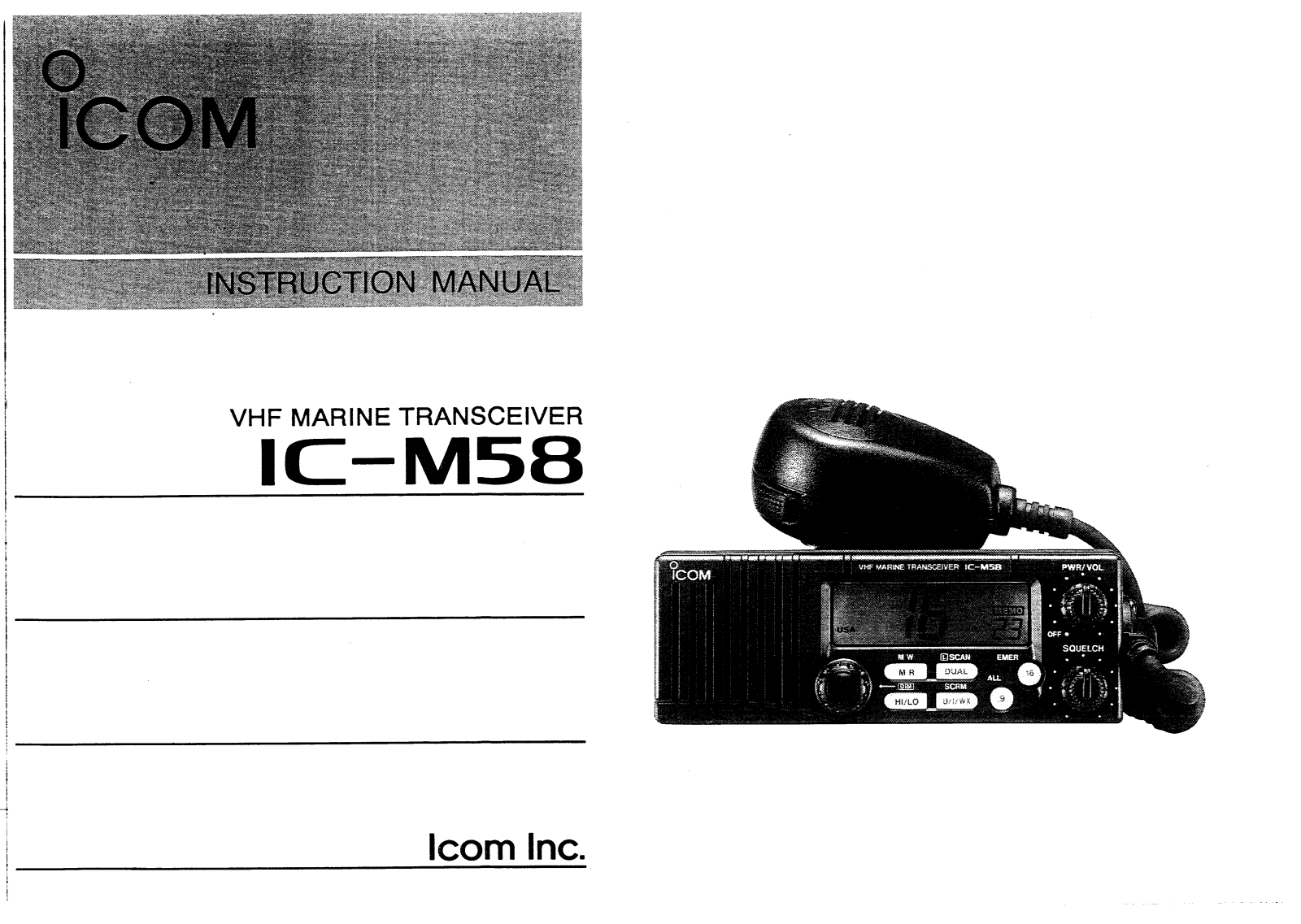 Icom IC-M58 User Manual