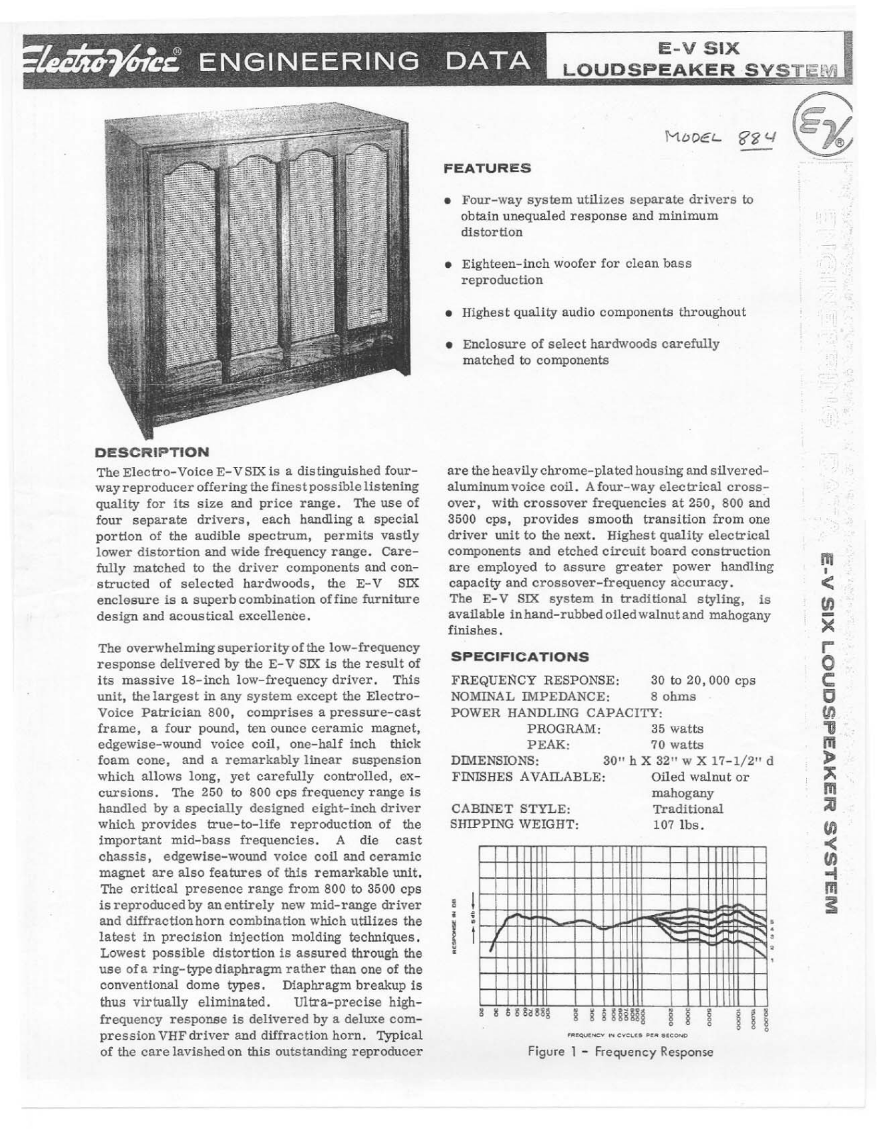 Electro-voice E-V6 DATASHEET