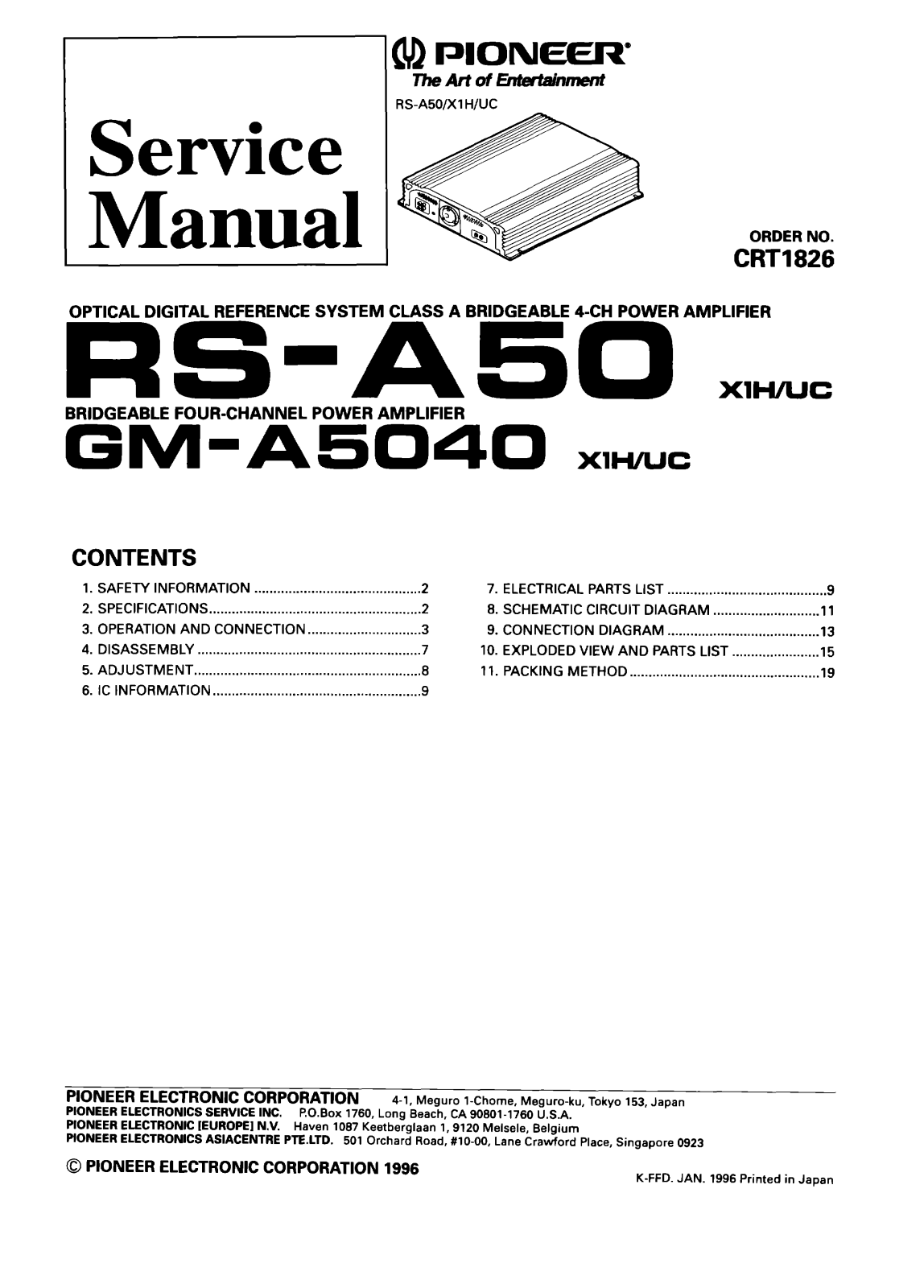 PIONEER RS-A50 X1H/UC, GM-A5040 X1H/UC Service Manual