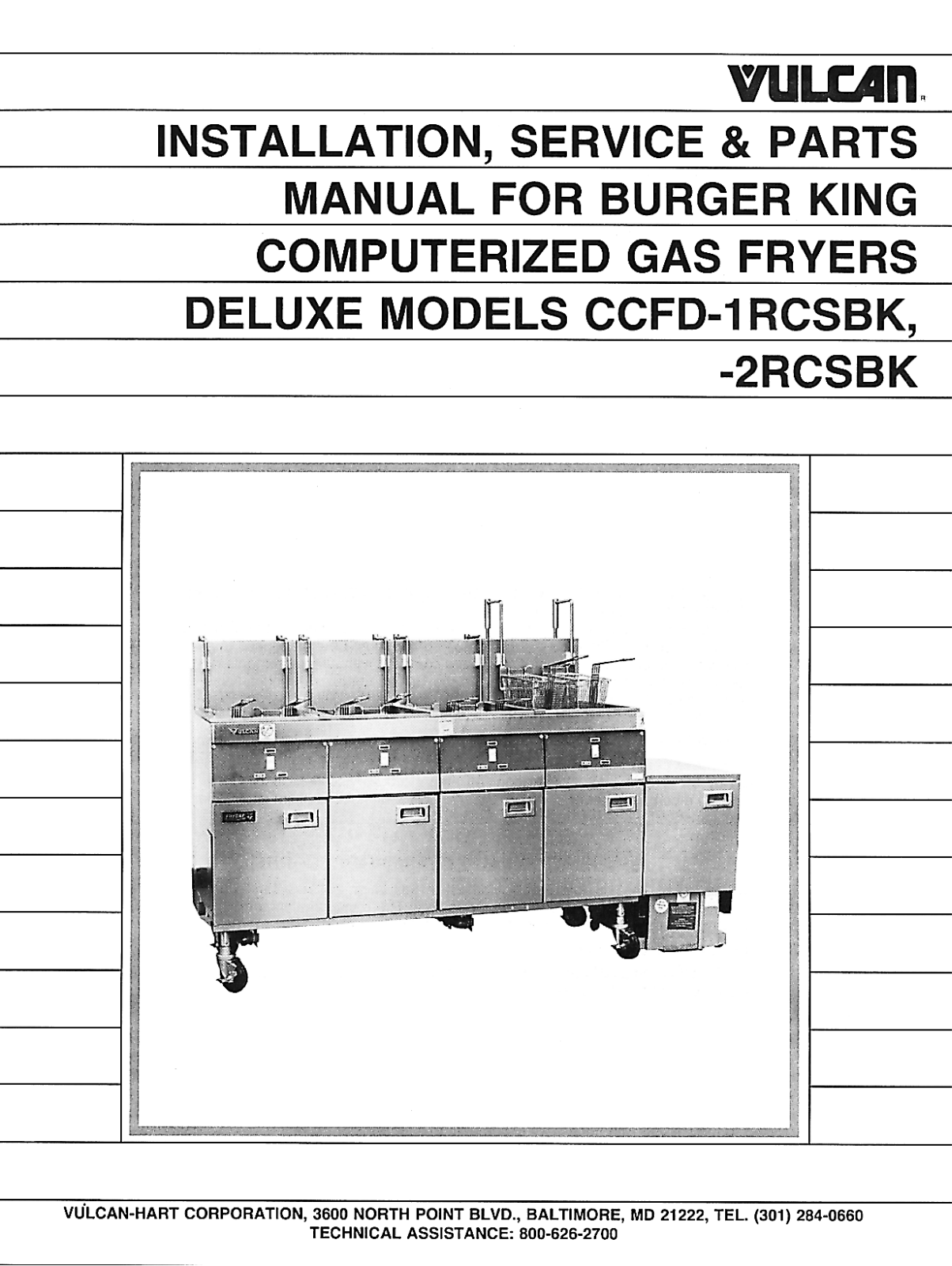 Vulcan Hart CCFD-2RCSBK Service Manual