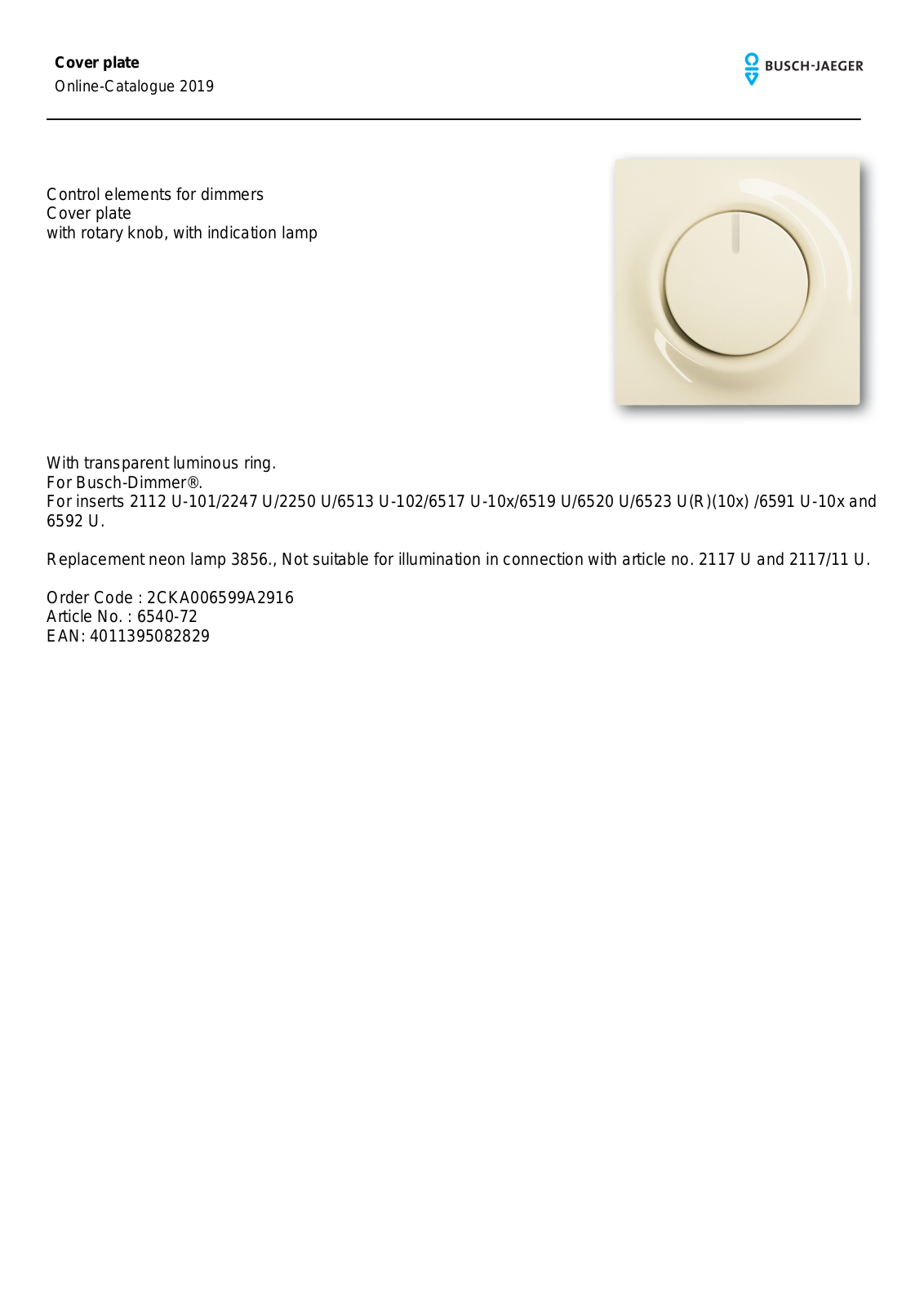 Busch-Jaeger 6540-72 User Manual - ManualMachine.com