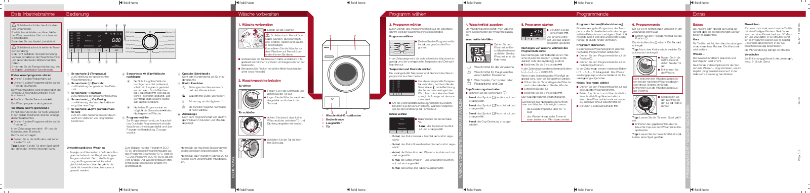 Miele WSA 013 Quick user guide