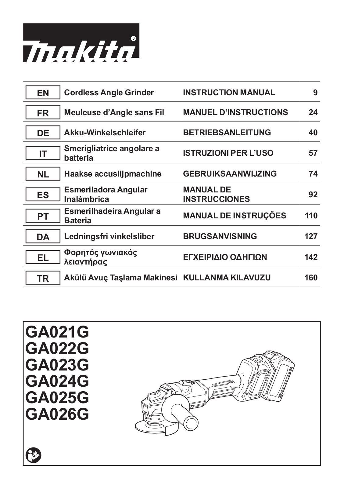 Makita GA032GZ operation manual