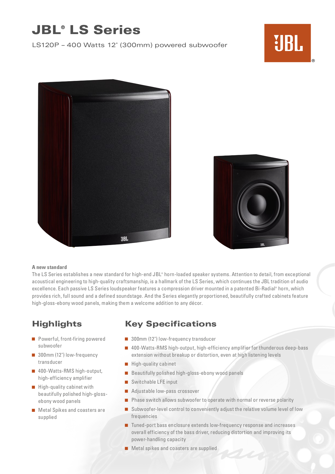 JBL LS 120P User Manual