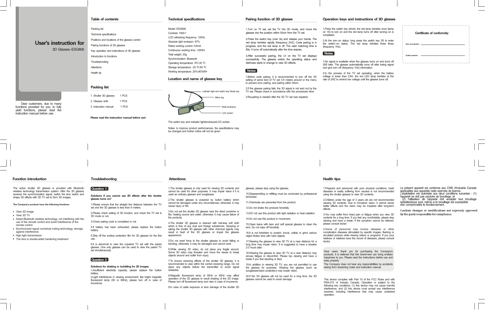 ESTAR DISPLAY TECH ESG806 User Manual