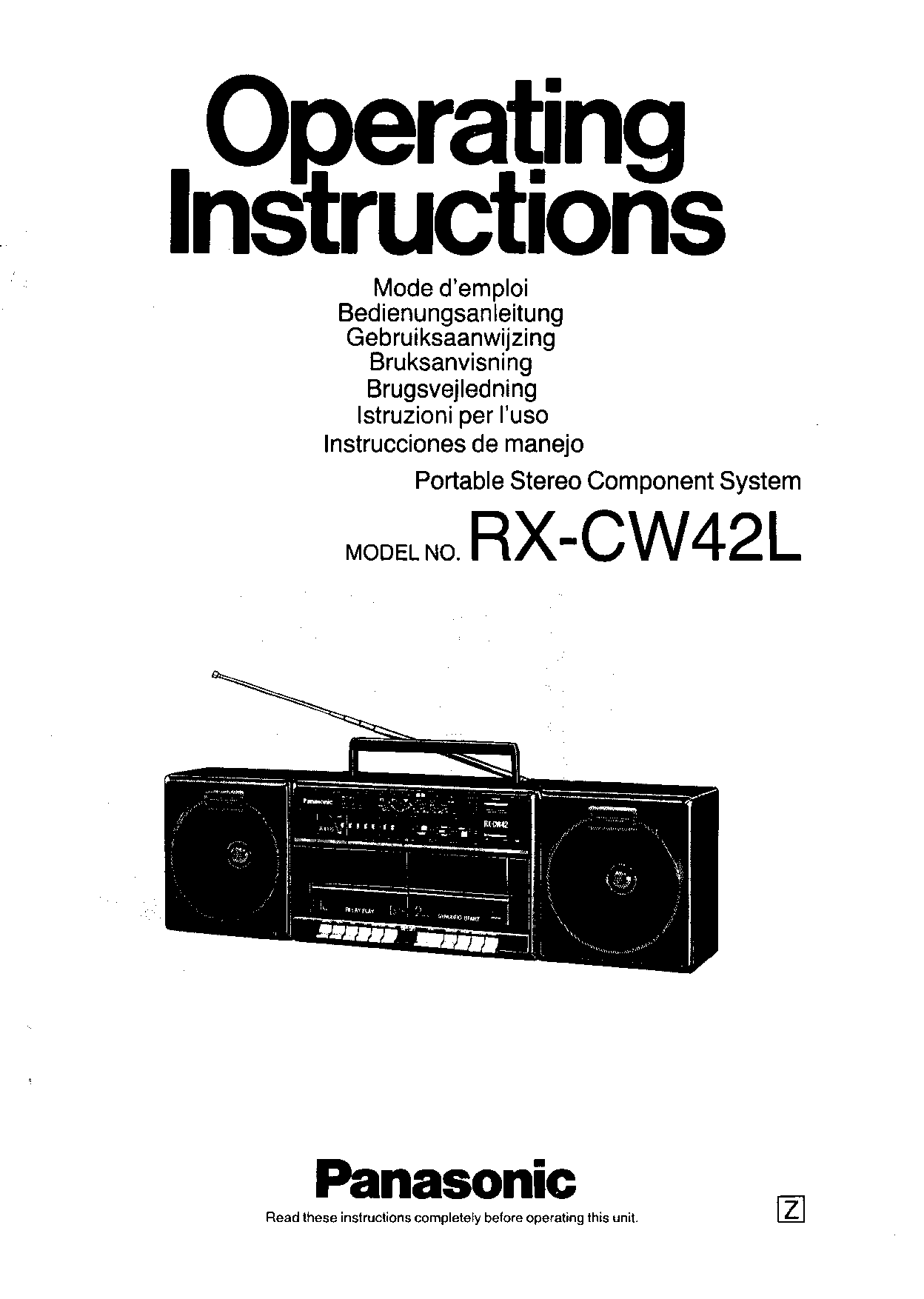 Panasonic RX-CW42 User Manual