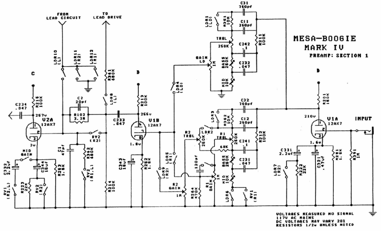 Mesa Boogie mark 4 schematic