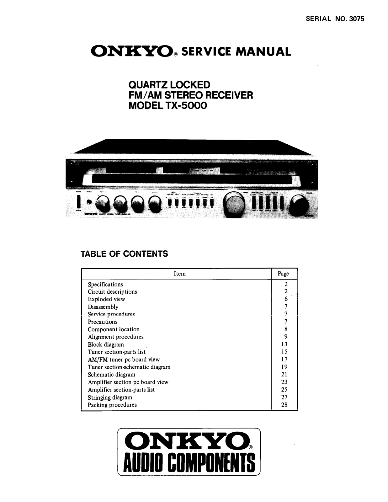 Onkyo TX-5000 Service manual