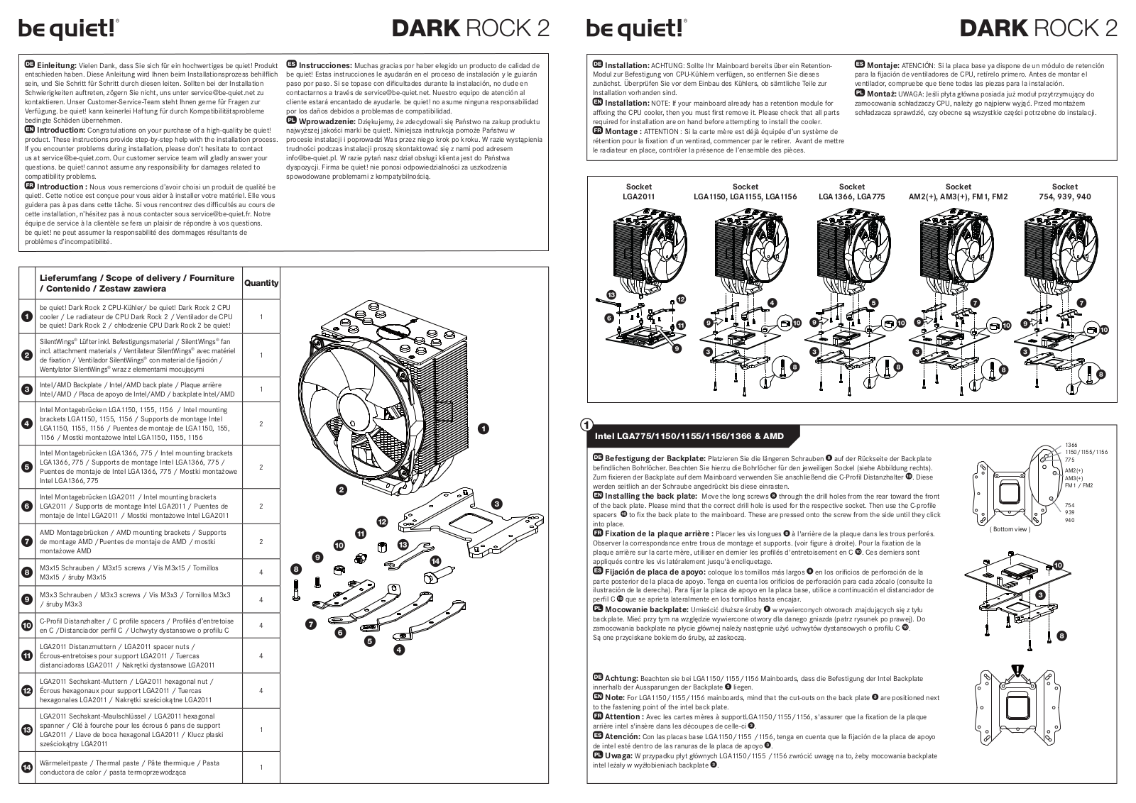 BE QUIET Dark Rock 2 User Manual