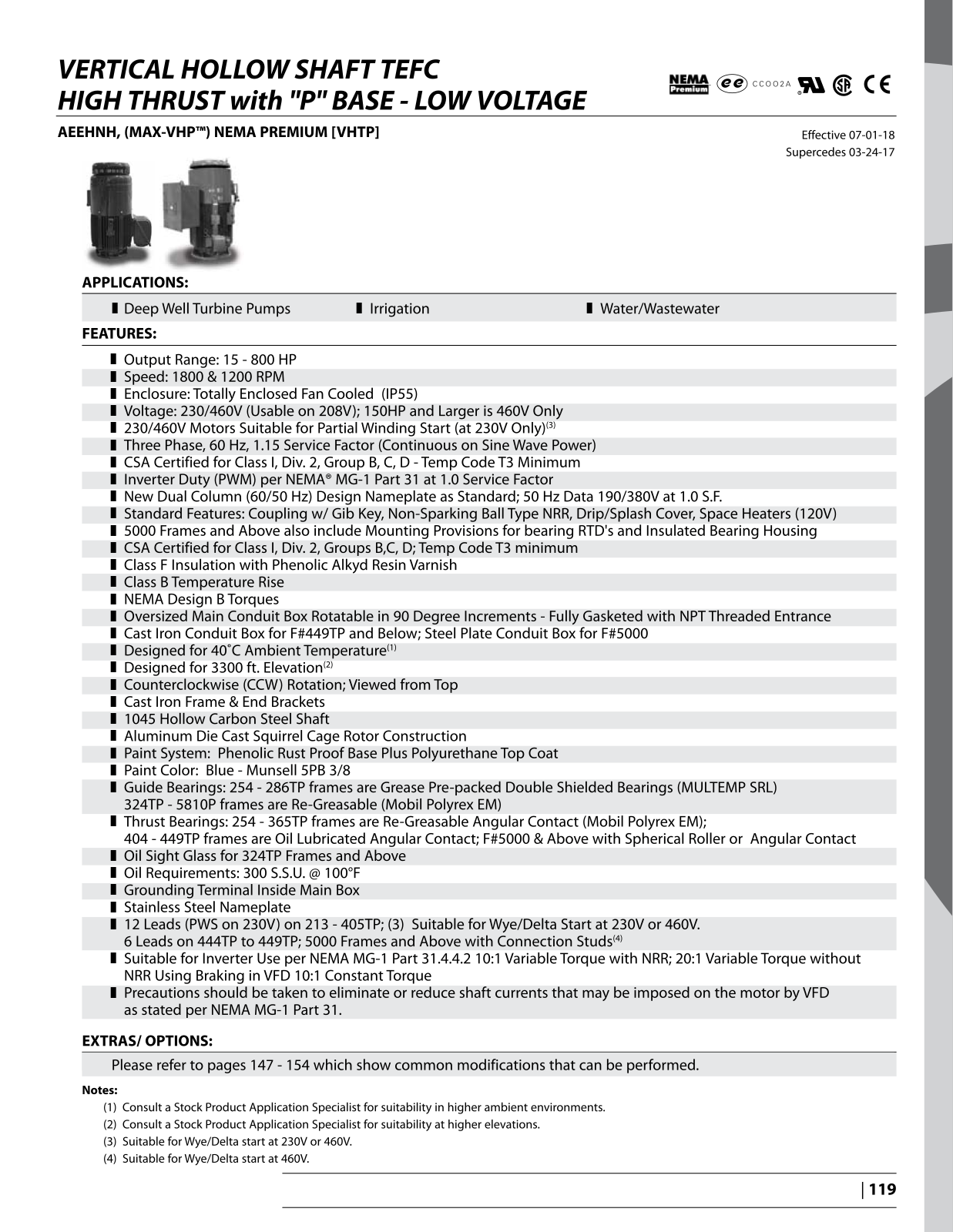 Teco Vertical hollow shaft tefc Catalog Page