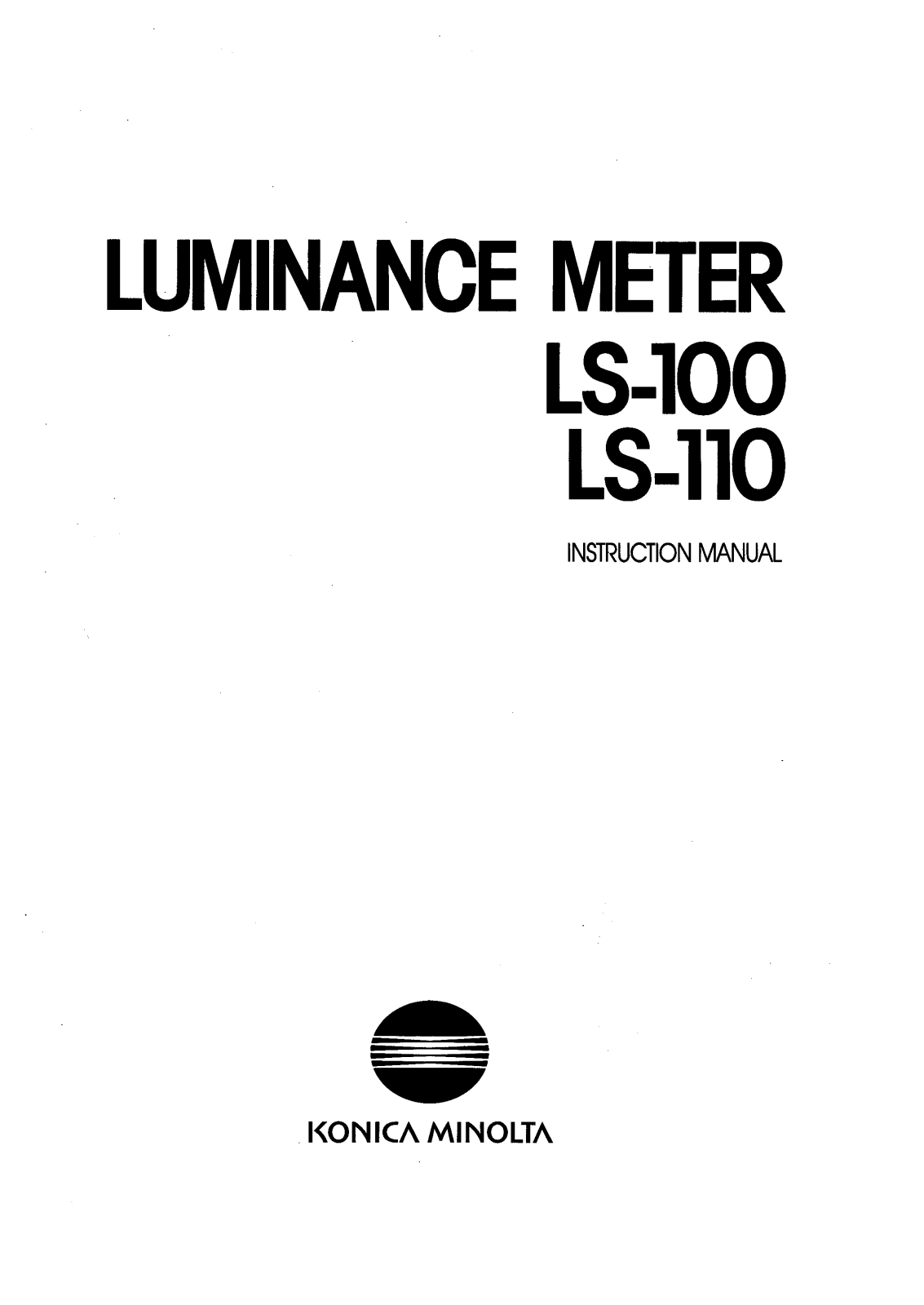 Konica LS-110, LS-100 User Manual