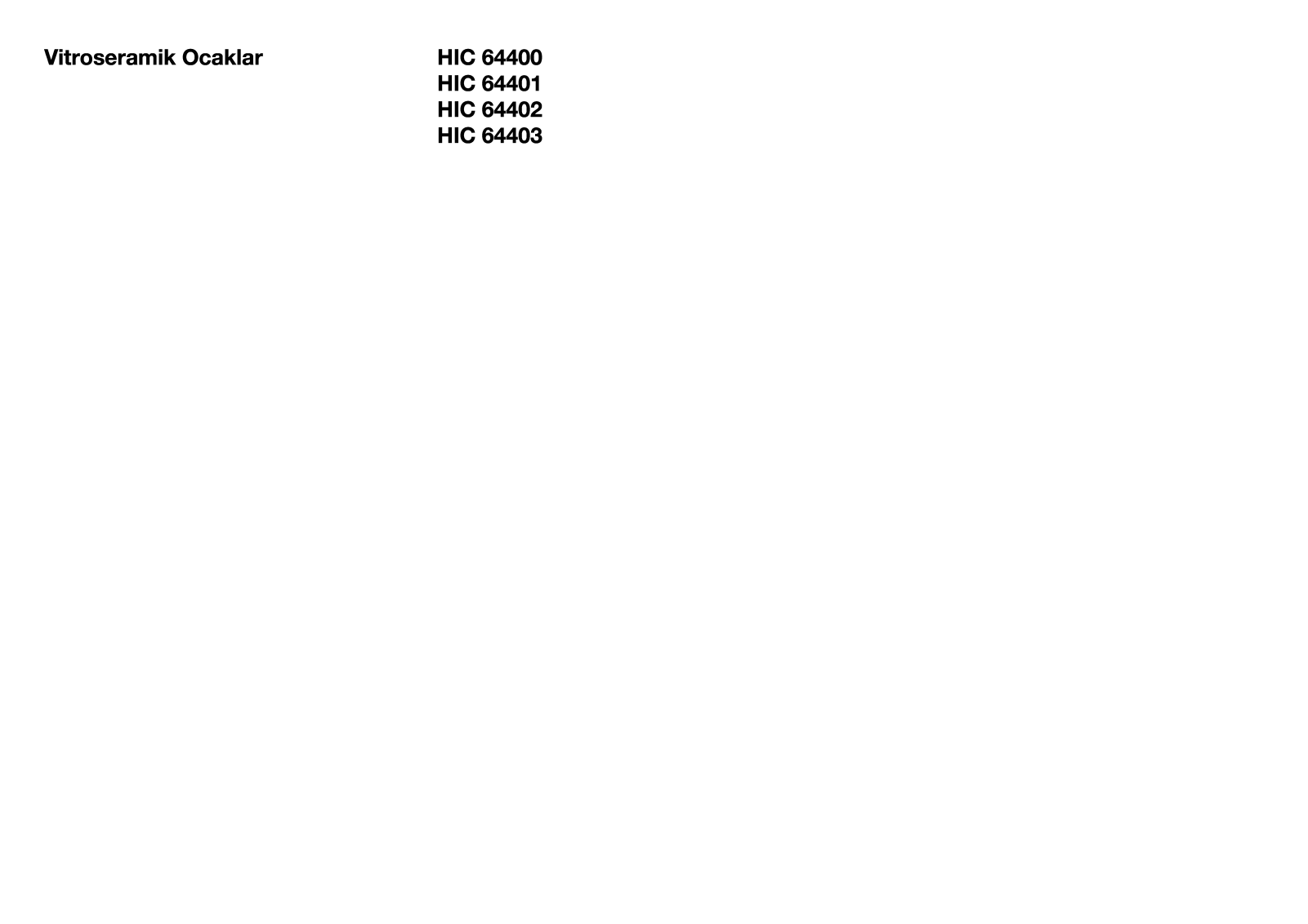 Beko HIC 64401, HIC 64402, HIC 64400, HIC 64403 User Manual