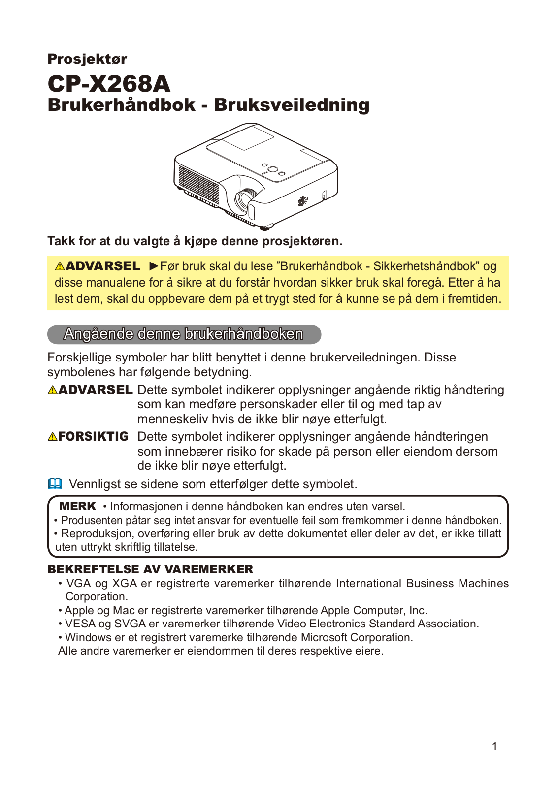 Hitachi CP-X268AWF User Manual