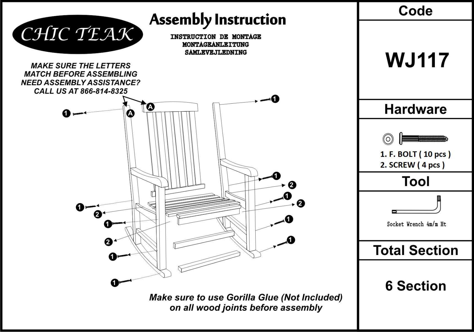 Chic Teak CCTK1118 Installation & Assembly - ManualMachine.com