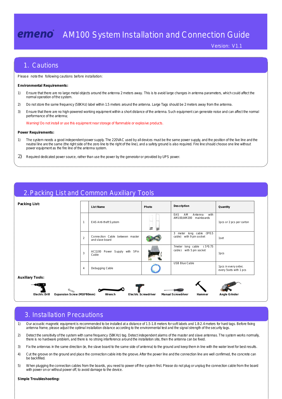 EMENO TECHNOLOGY AM8089 User Manual