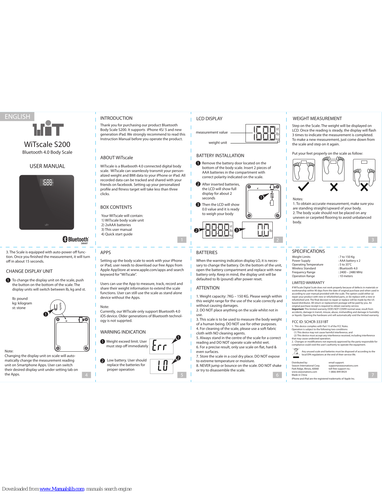 WiTscale S200 User Manual - ManualMachine.com