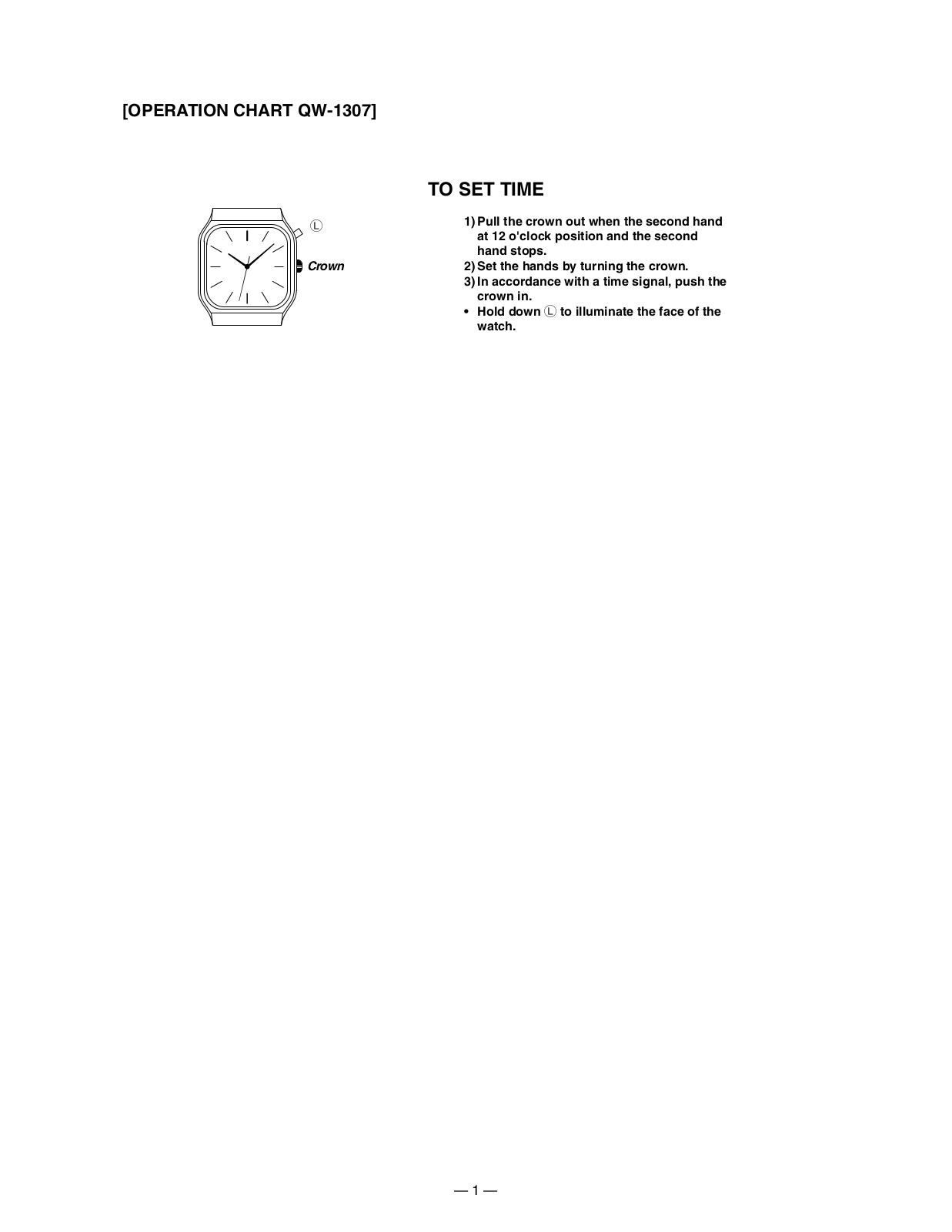 Casio 1307 Owner's Manual