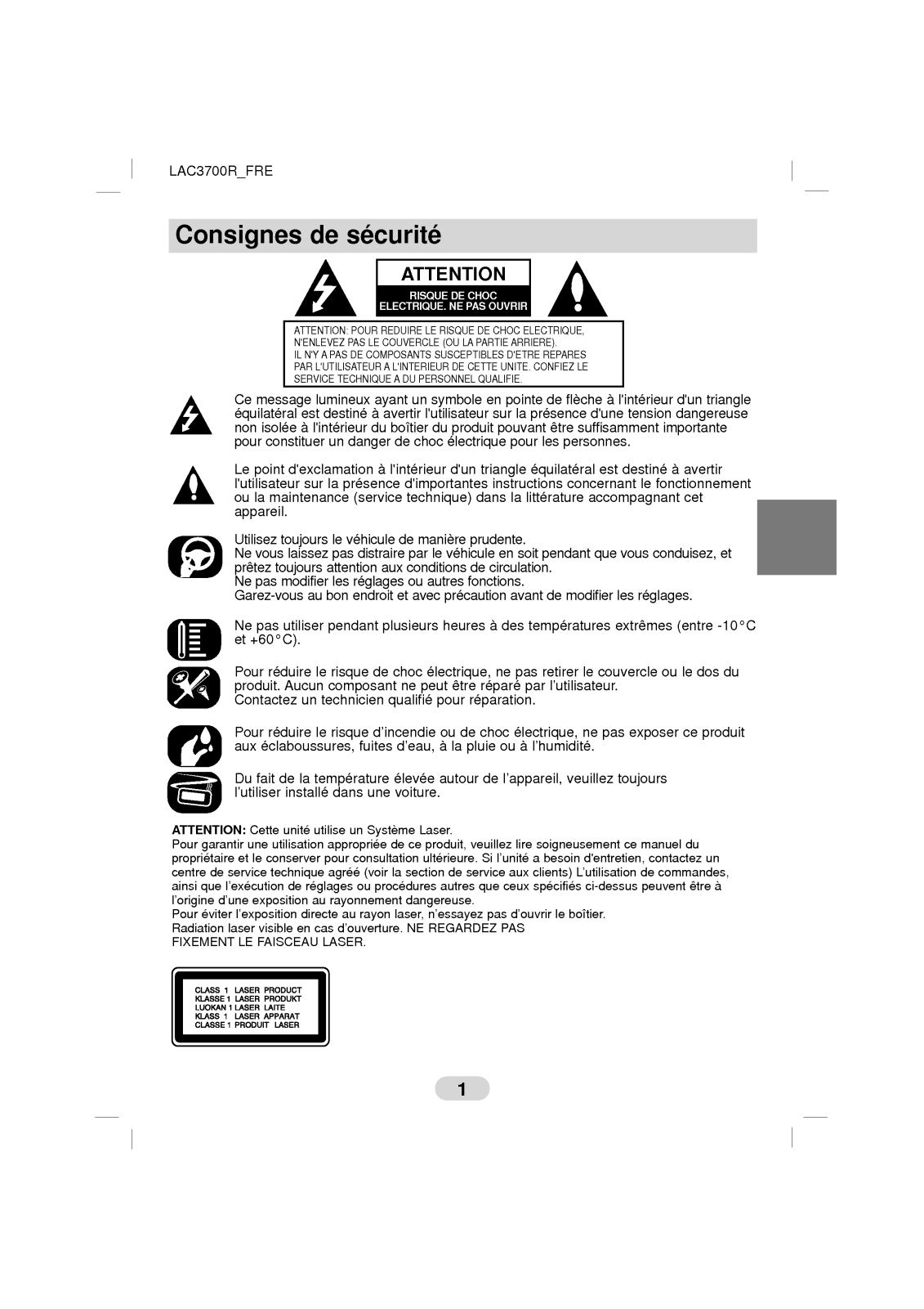 LG LAC3705R User Manual