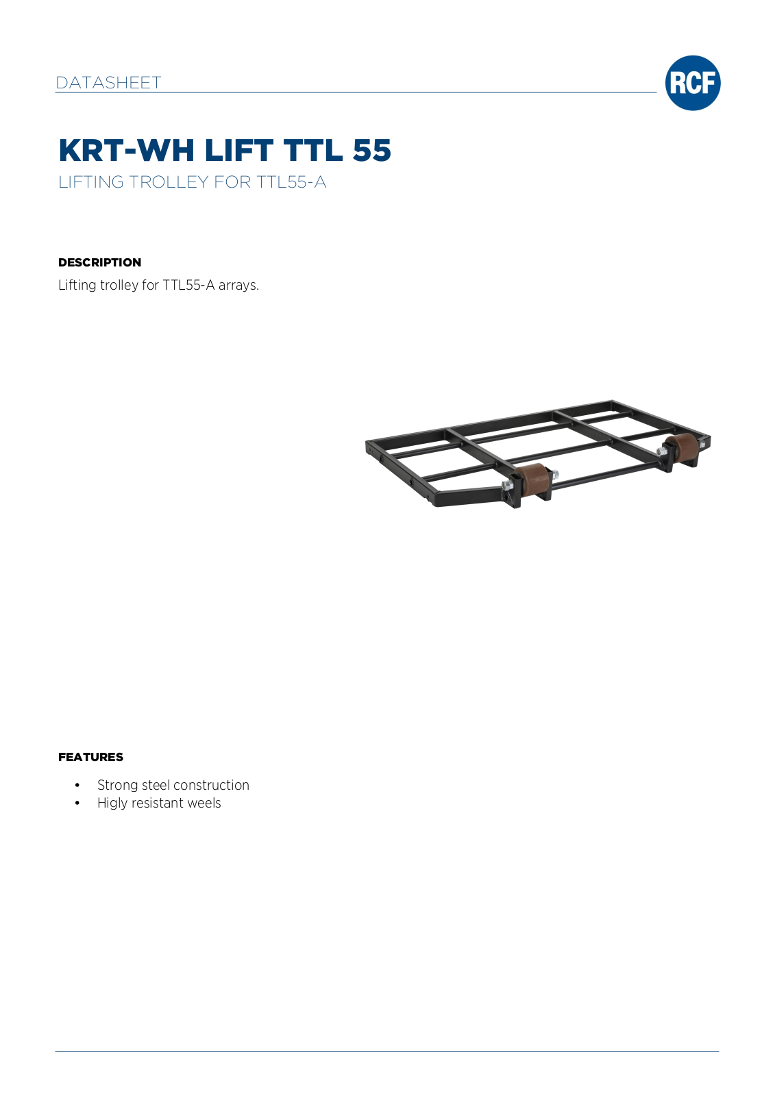 RCF LIFT-KART-TTL55 Data Sheet