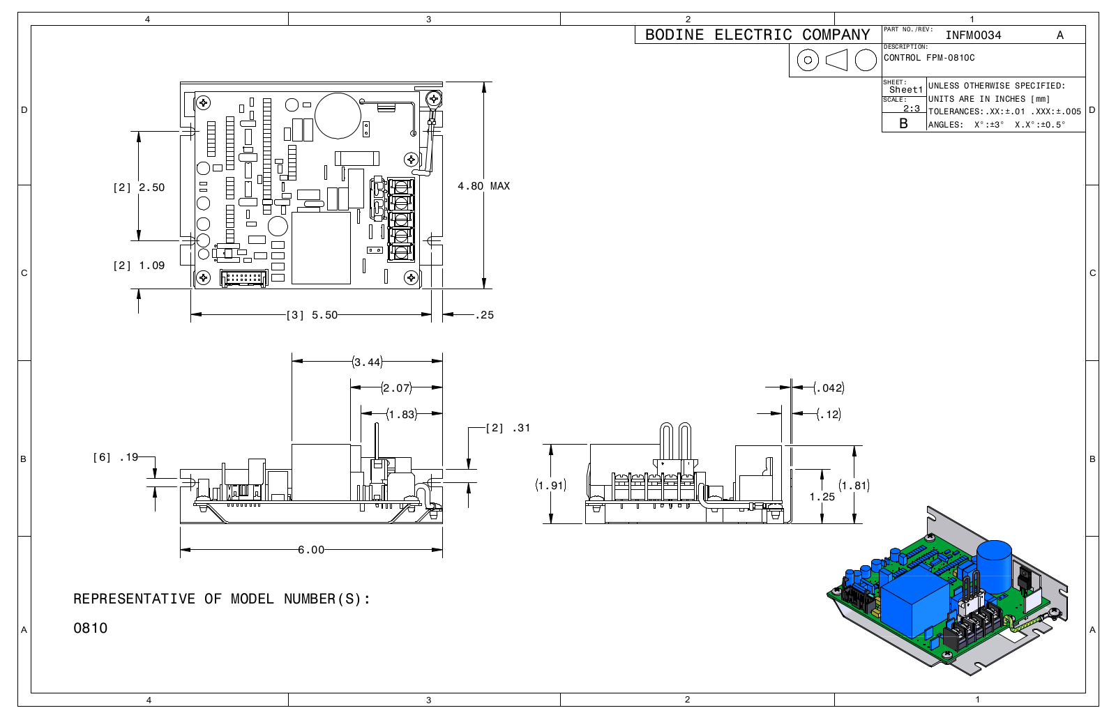 Bodine 0810 Reference Drawing