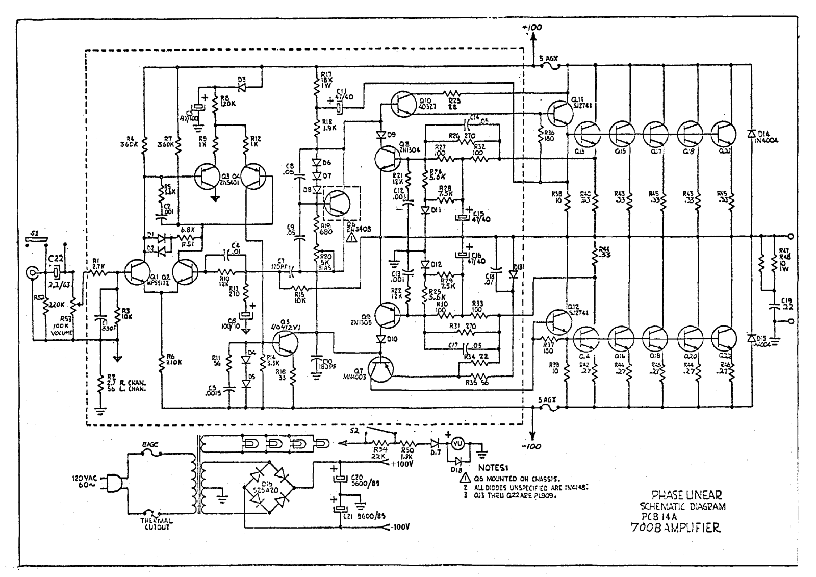 Phase Linear 700-B Schematic