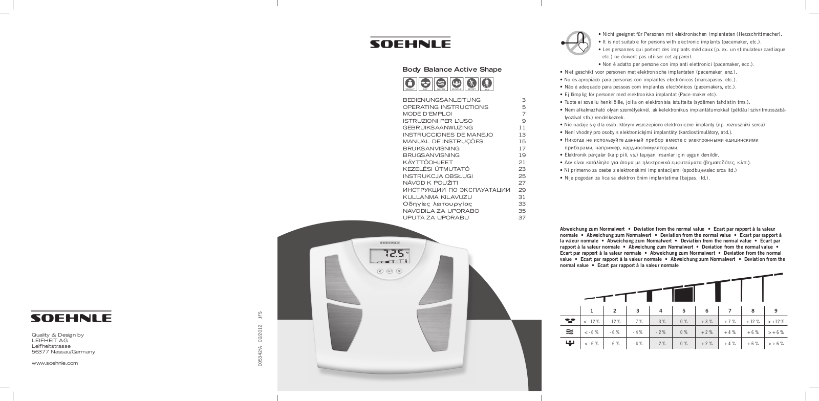 Soehnle Body Balance Active Shape User guide