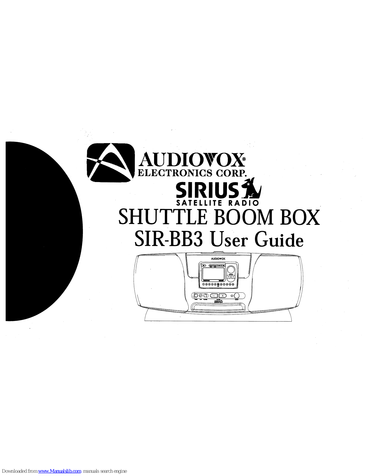 Audiovox SIR-BB3 User Manual